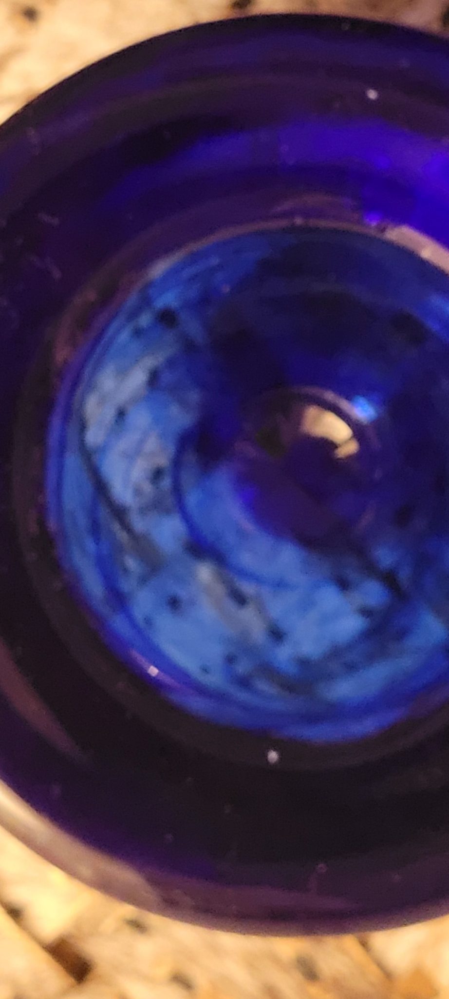 A blue object circular
