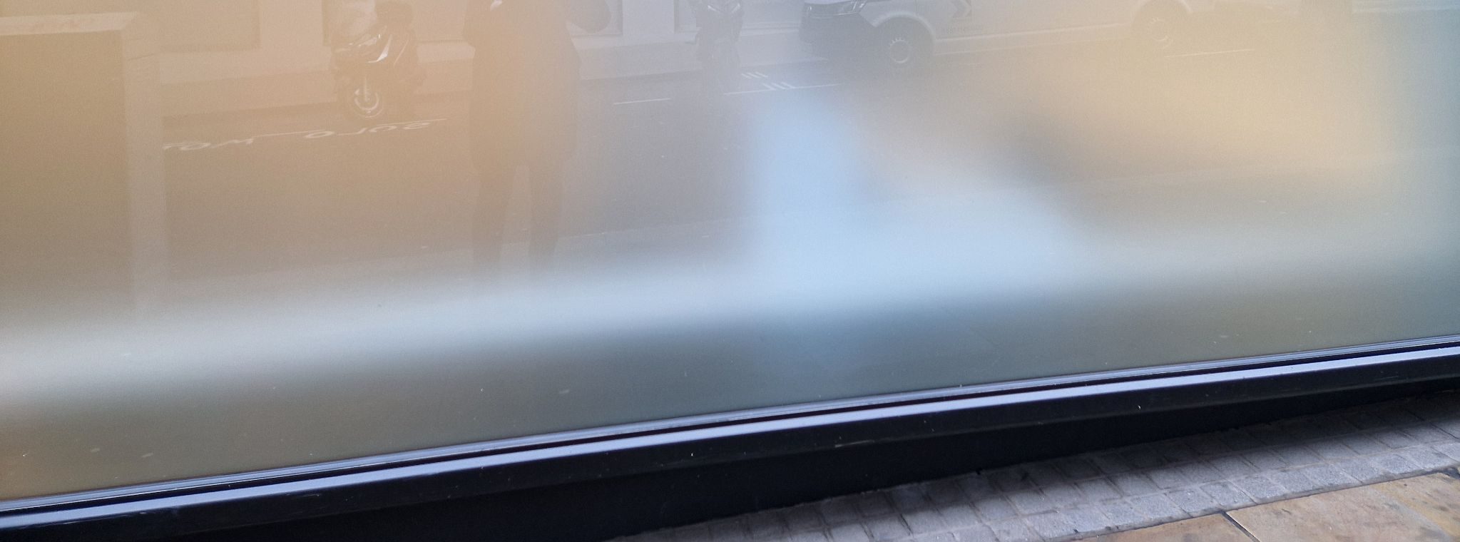 A linear photograph of frosted glass