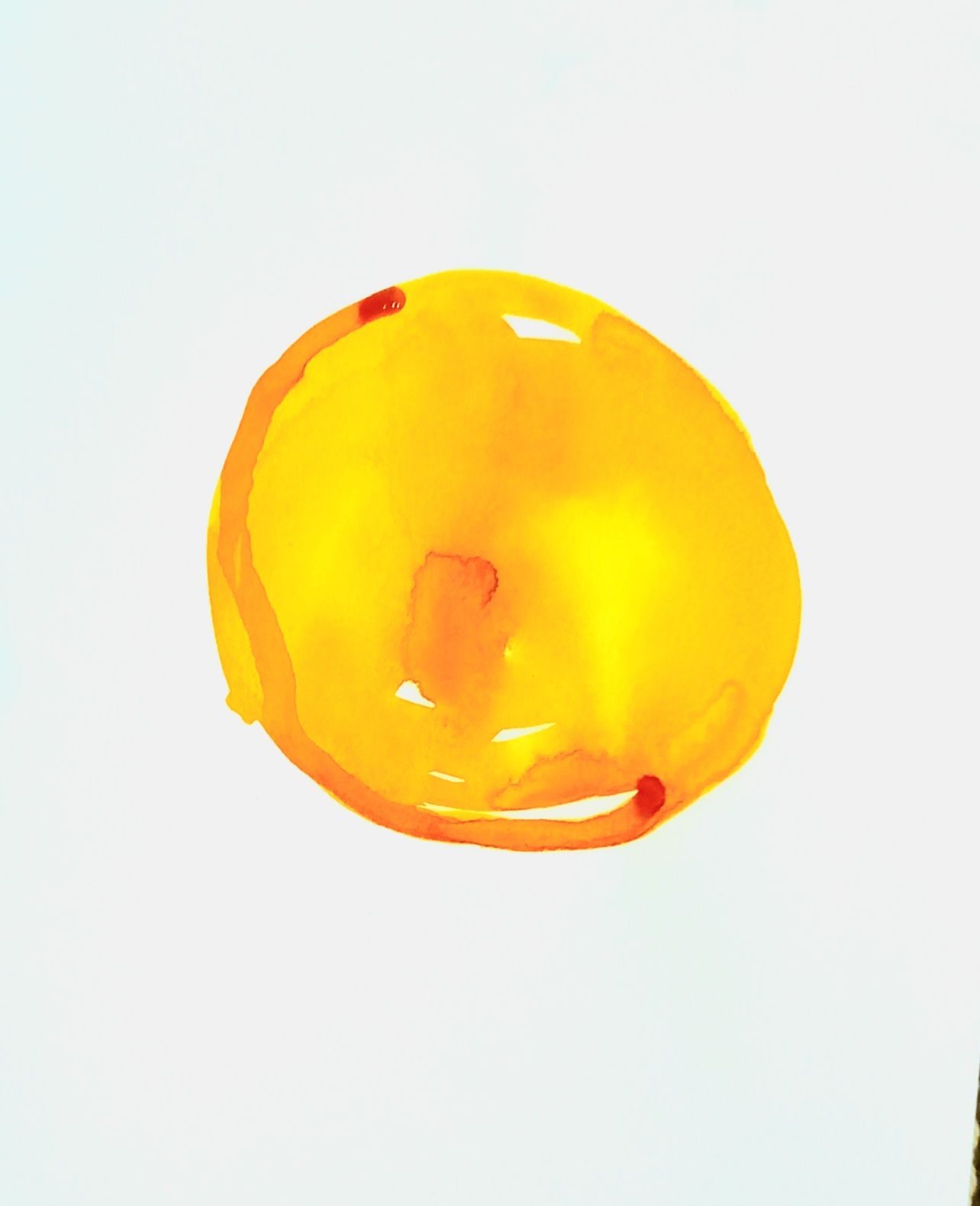 a circle of red and yellow, watercolour