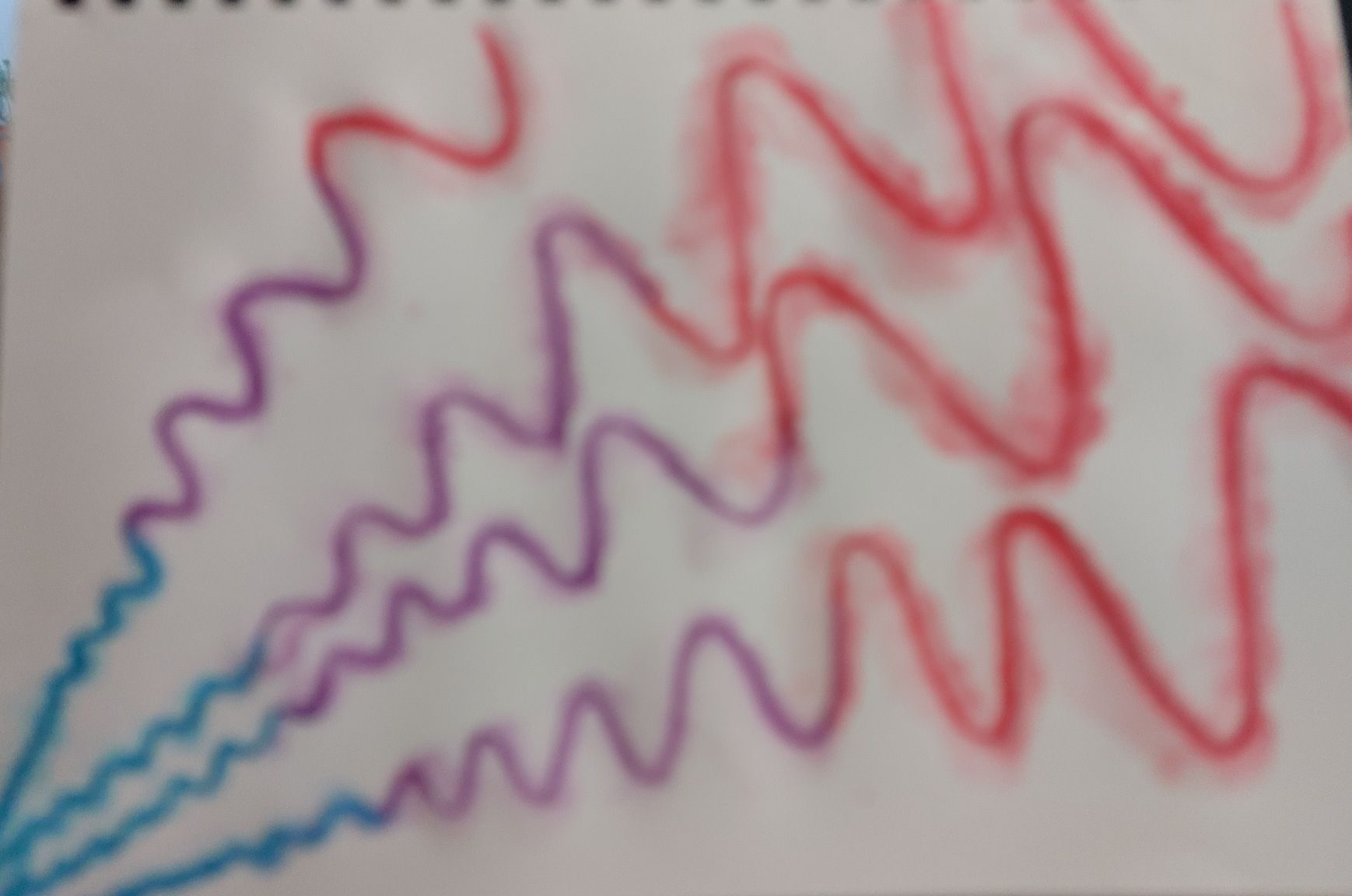 Sound waves growing across the page