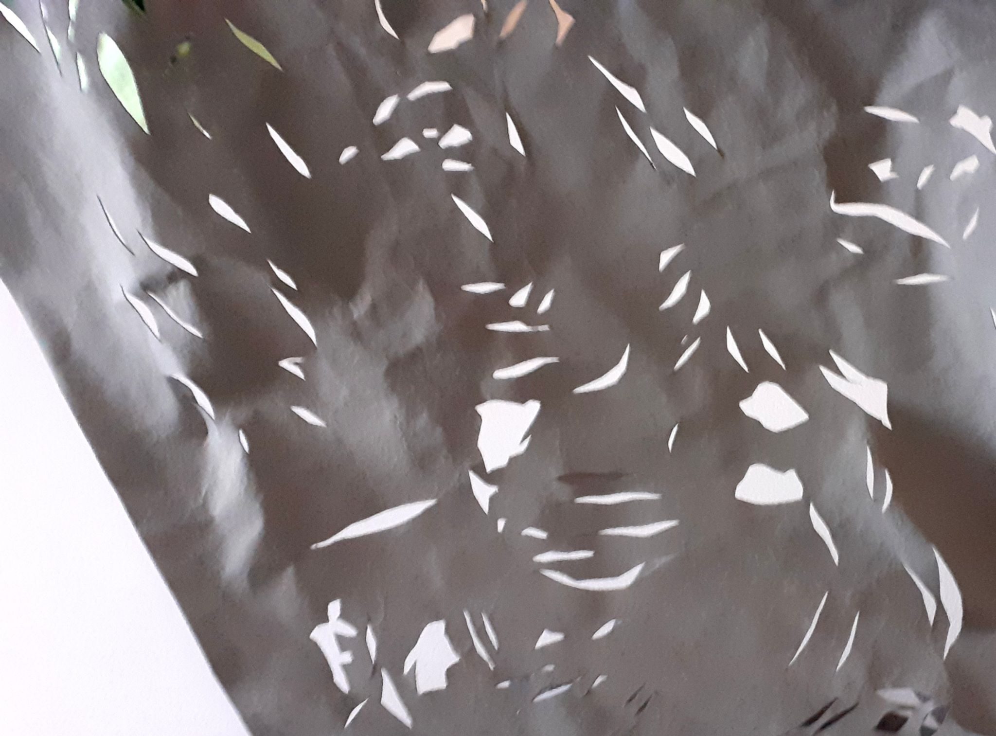 Leaves cuts in leather recycled piece