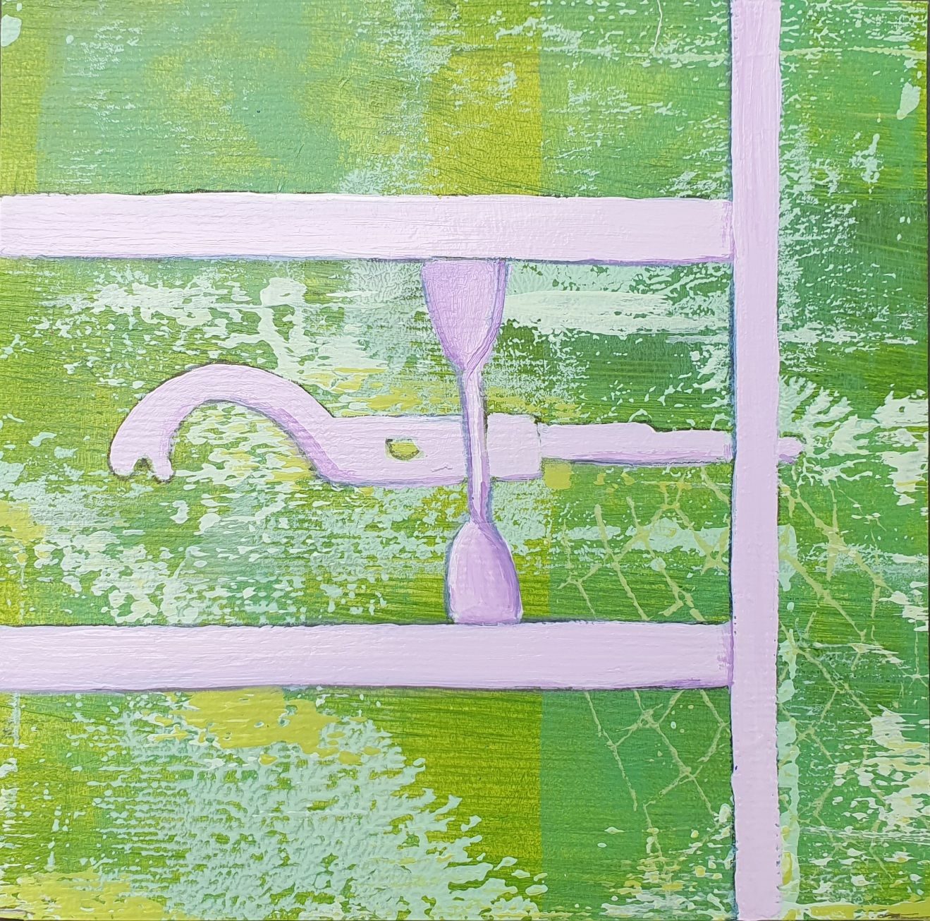 Green in Acrylics 15cm x15cm