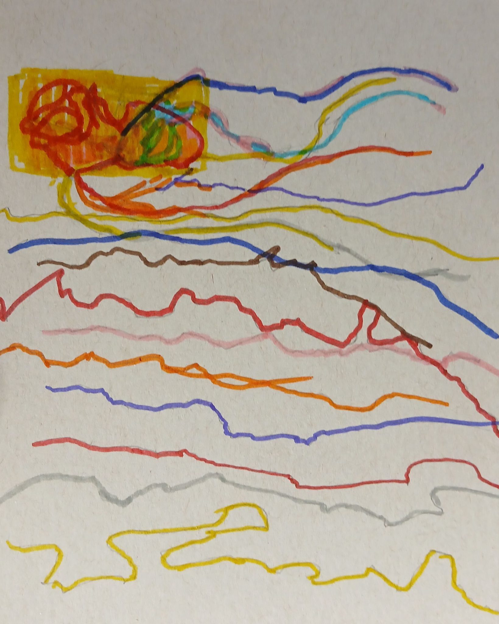 Trails of squiggly lines