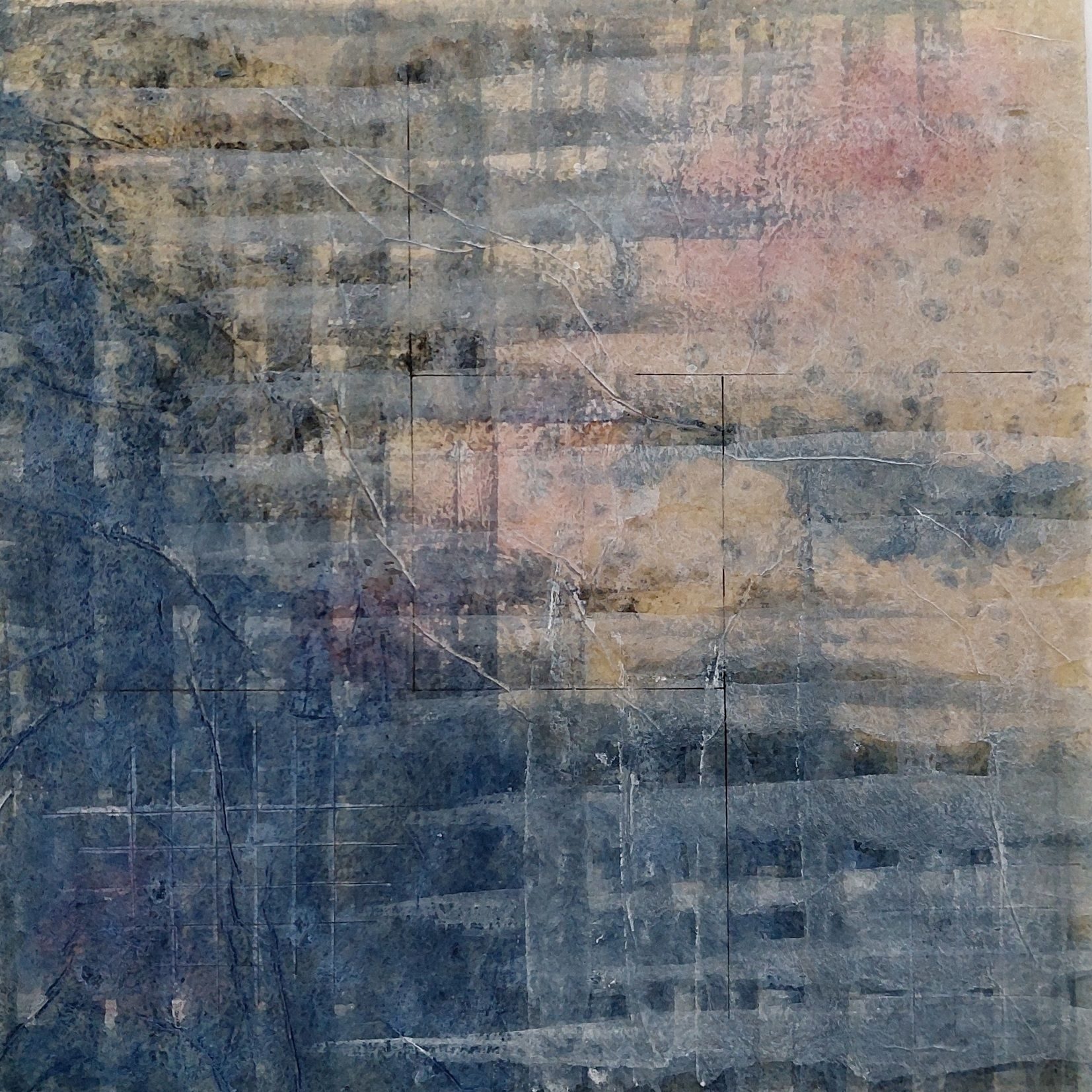 A history of marks, stains, and textures offer a grounded starting point for ghost impressions that serve as a subtle background for a minimal, wabi-sabi focused work.