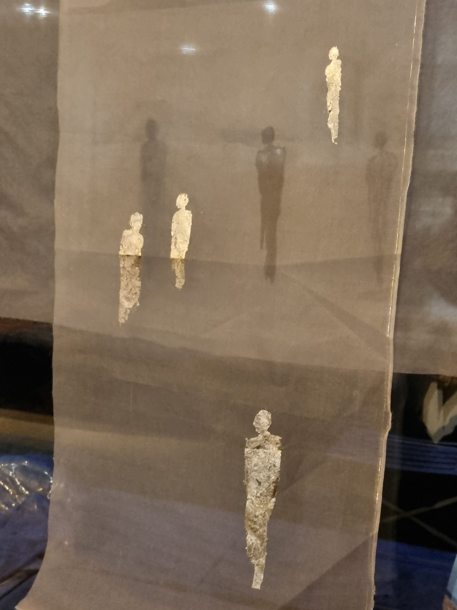 Gold leaf and watercolour on layered silk