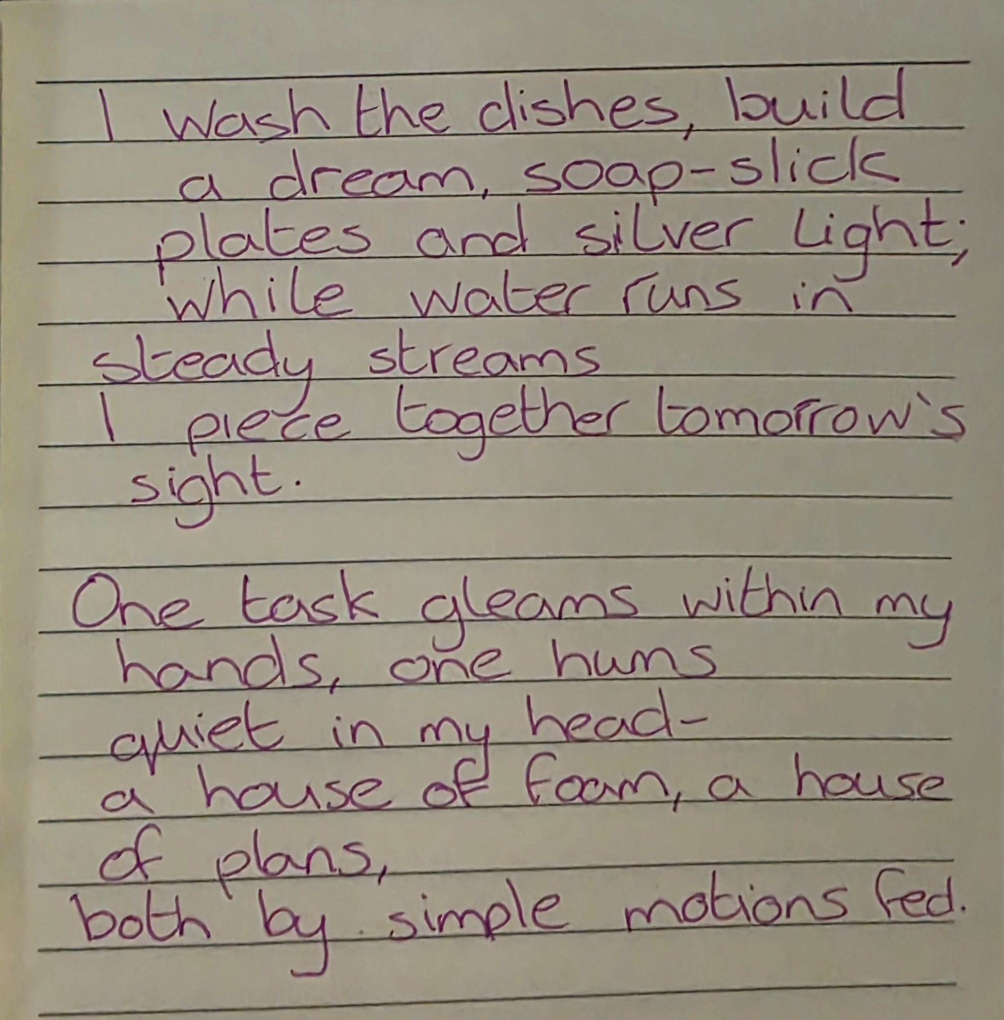 A poem on daily life, feelings and emotions.