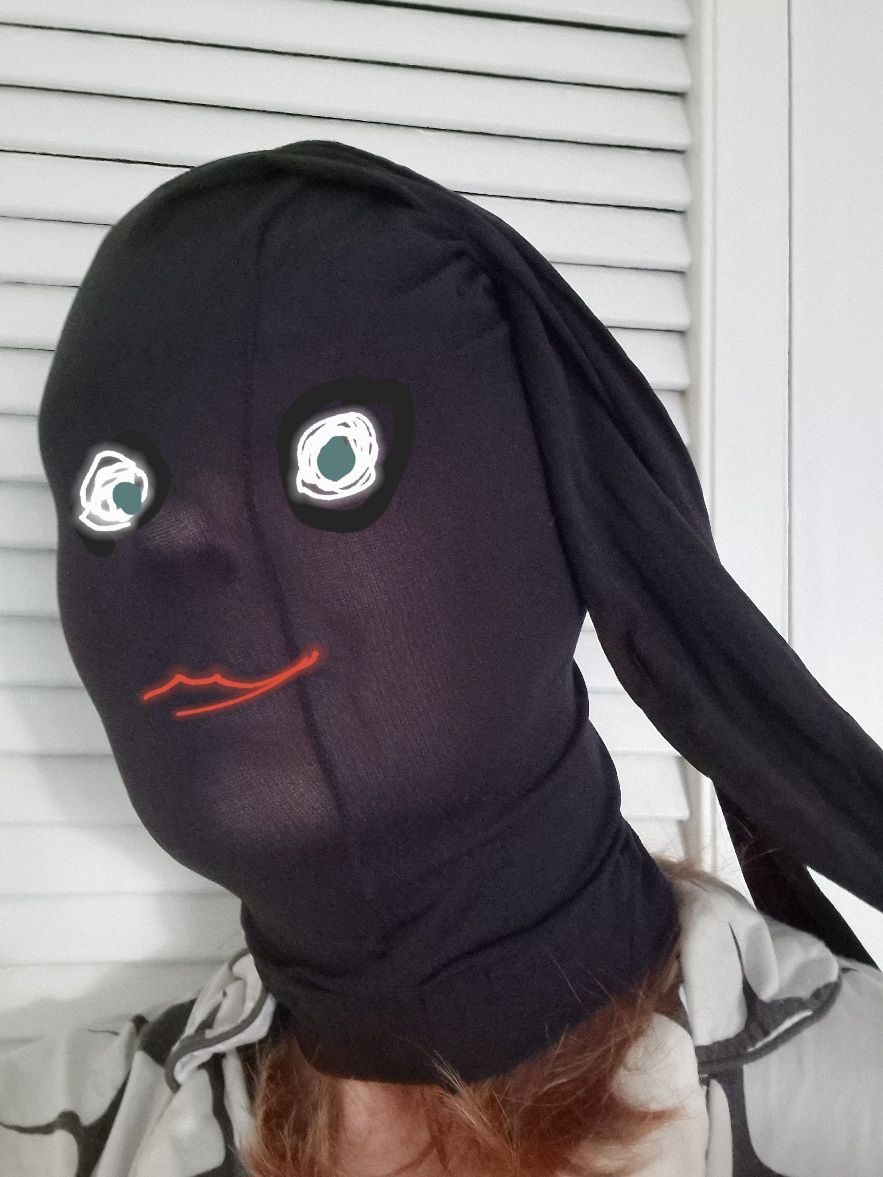 drawn facual features over a photograph