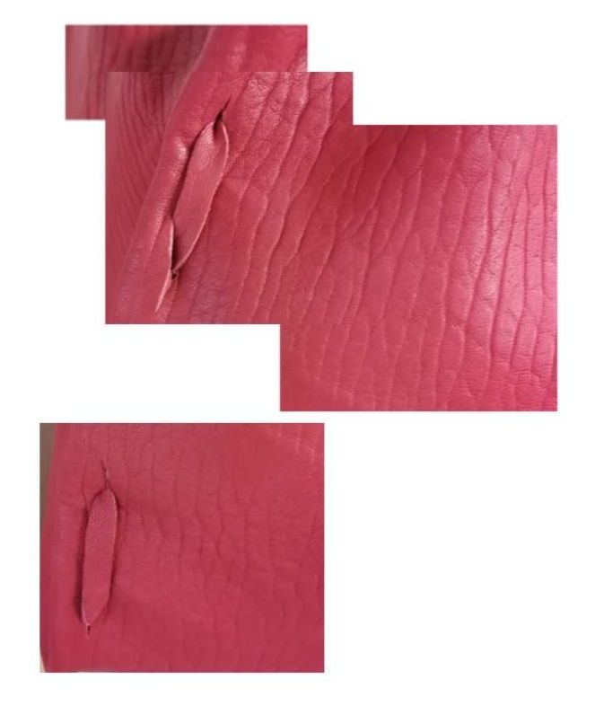 Cut up of leather view