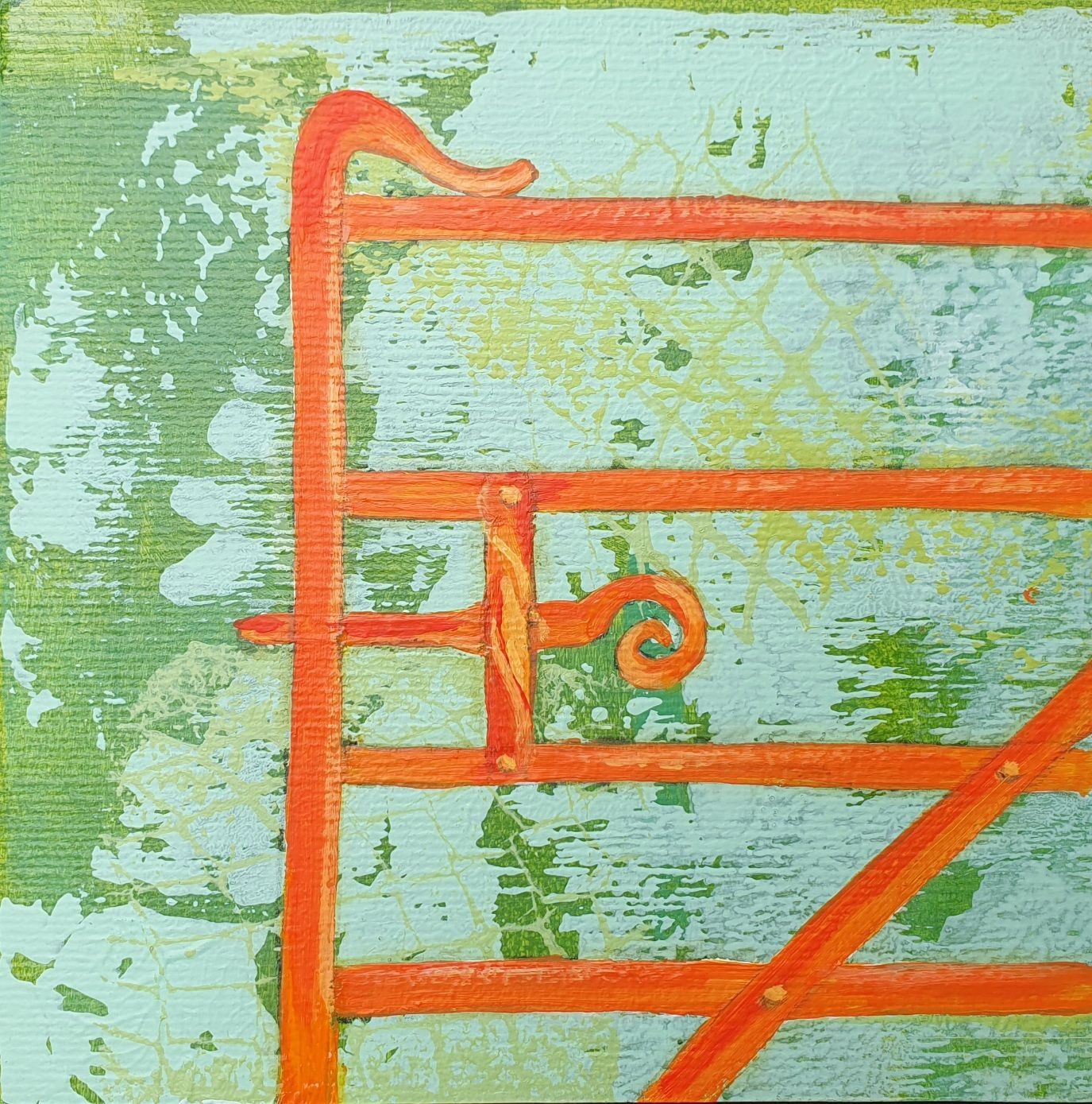 Green in Acrylics 15cm x15cm