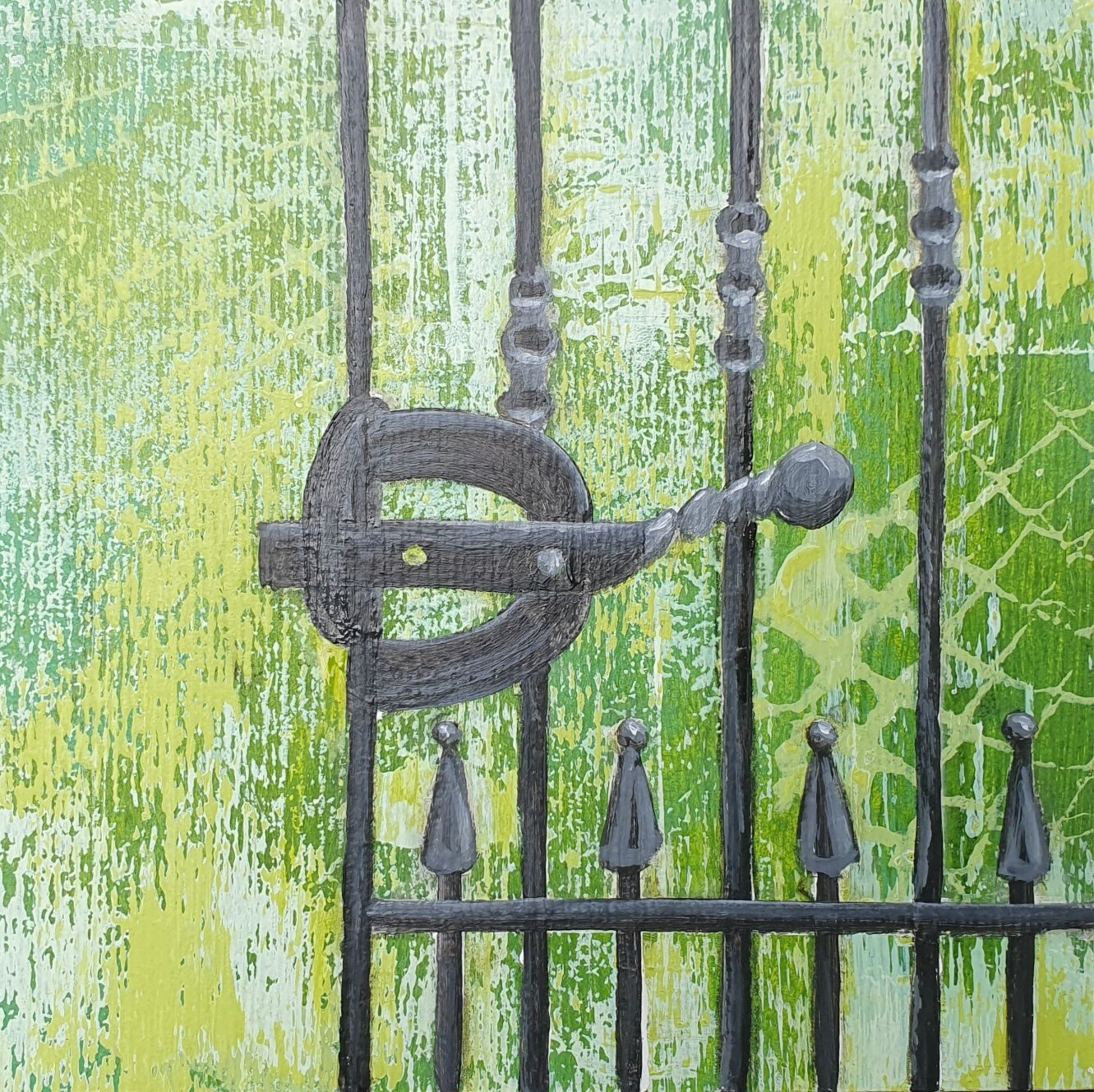 Green in Acrylics 15cm x15cm