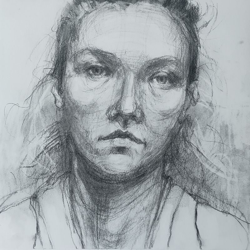 Charcoal self portrait