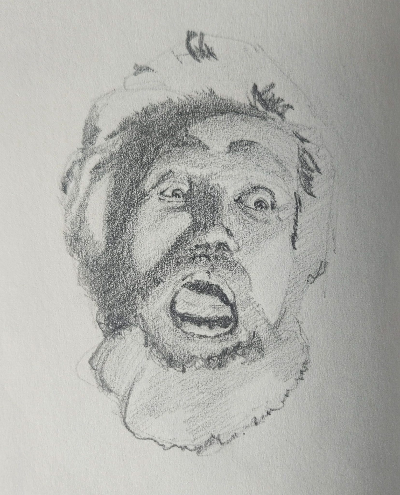 face of a terrified man