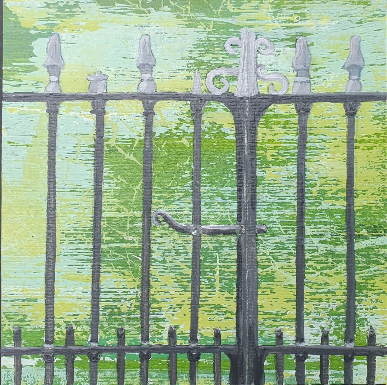 Green in Acrylics 15cm x15cm