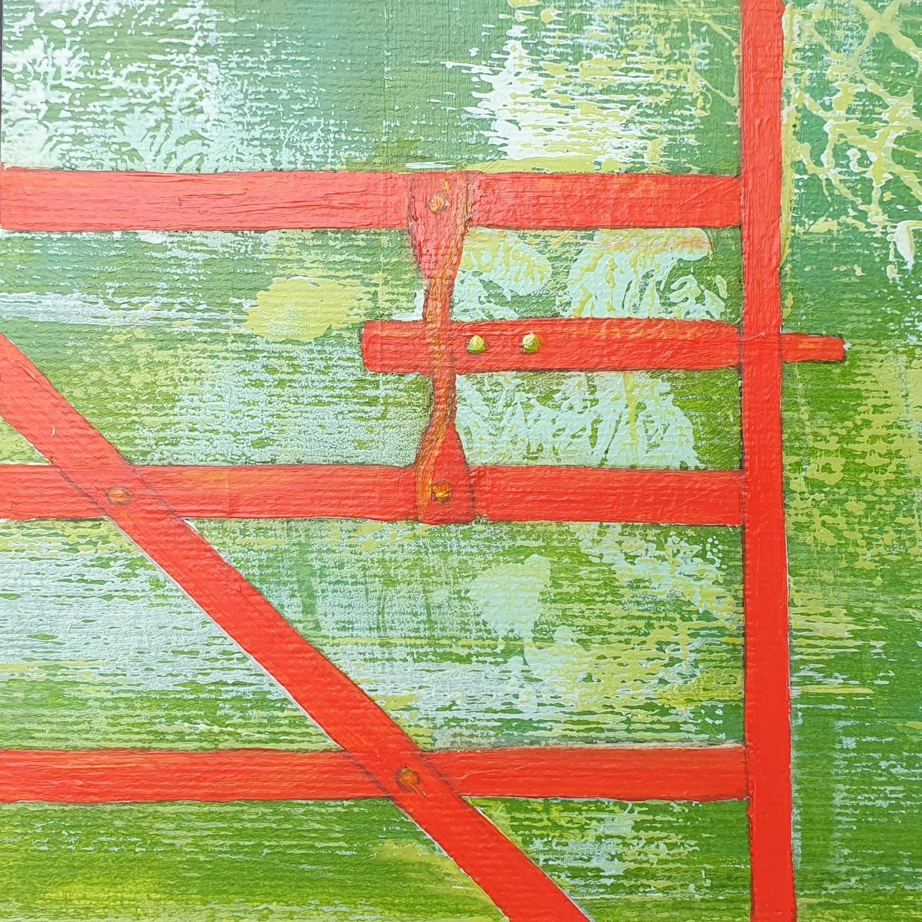 Green in Acrylics 15cm x15cm