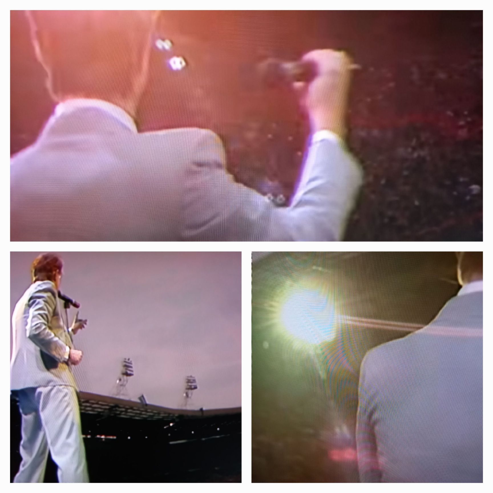photograph, collage,, taken off a monitor  live aid 1985