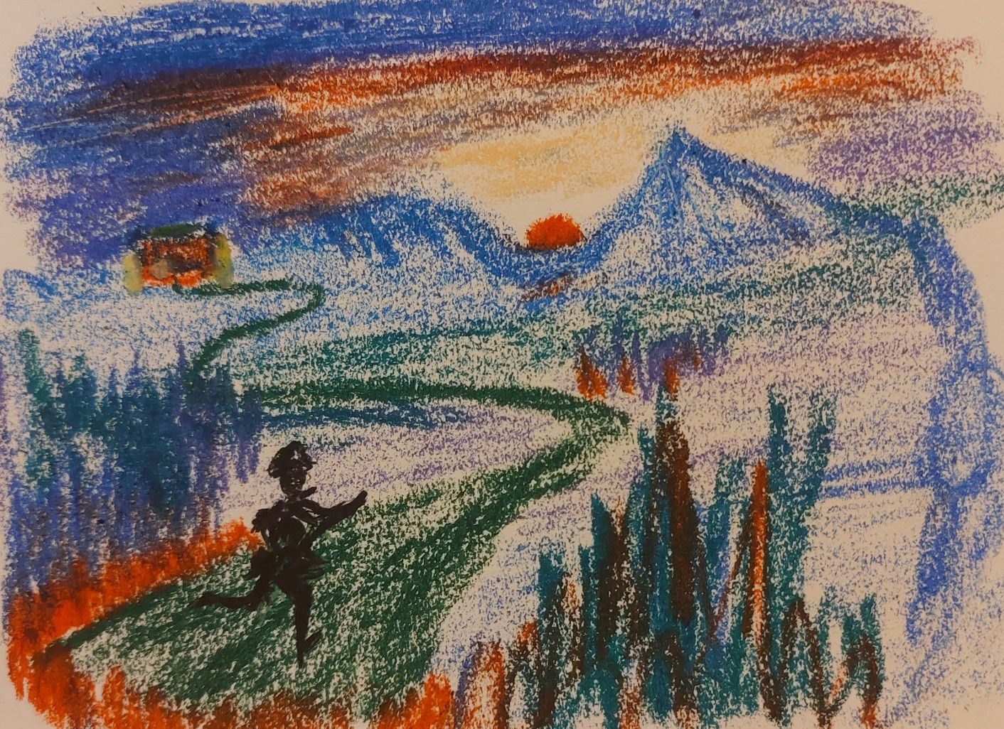 Oil pastel dream landscape