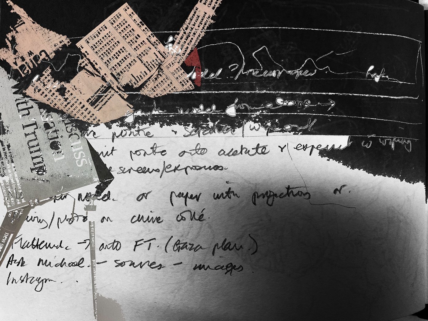 digital composition of notes about erasure and silence