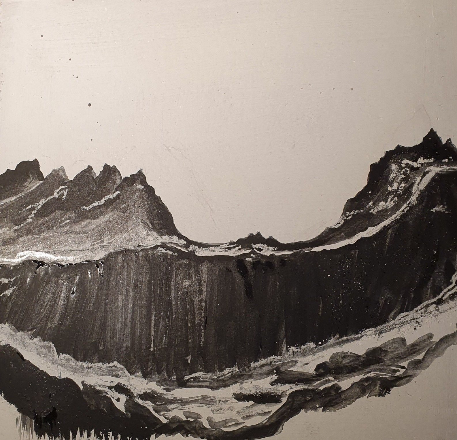 This time I used graphite, white chalk and black a bit of acrylic