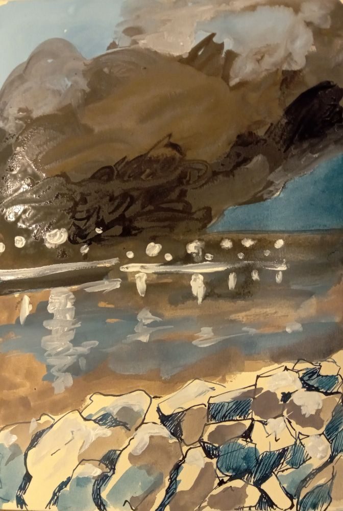 Ink and gouache on A4 toned paper