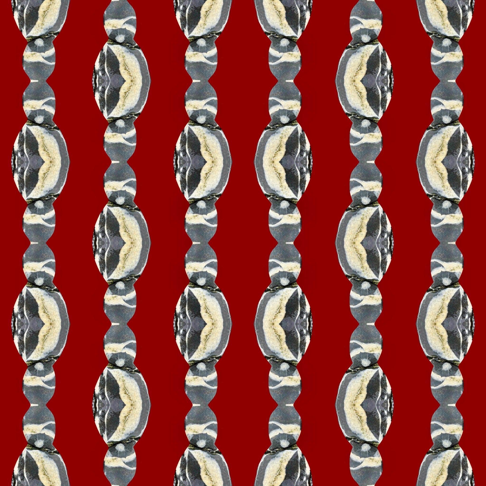 Digital doodle rock-vessel repeat pattern