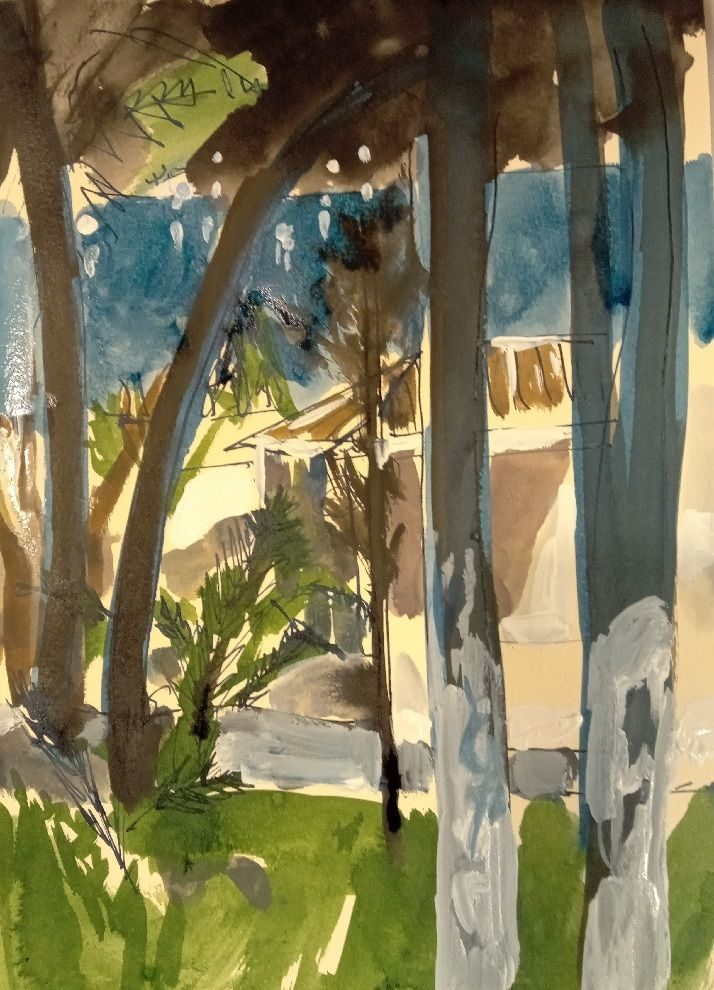 Ink and gouache on A4 toned paper