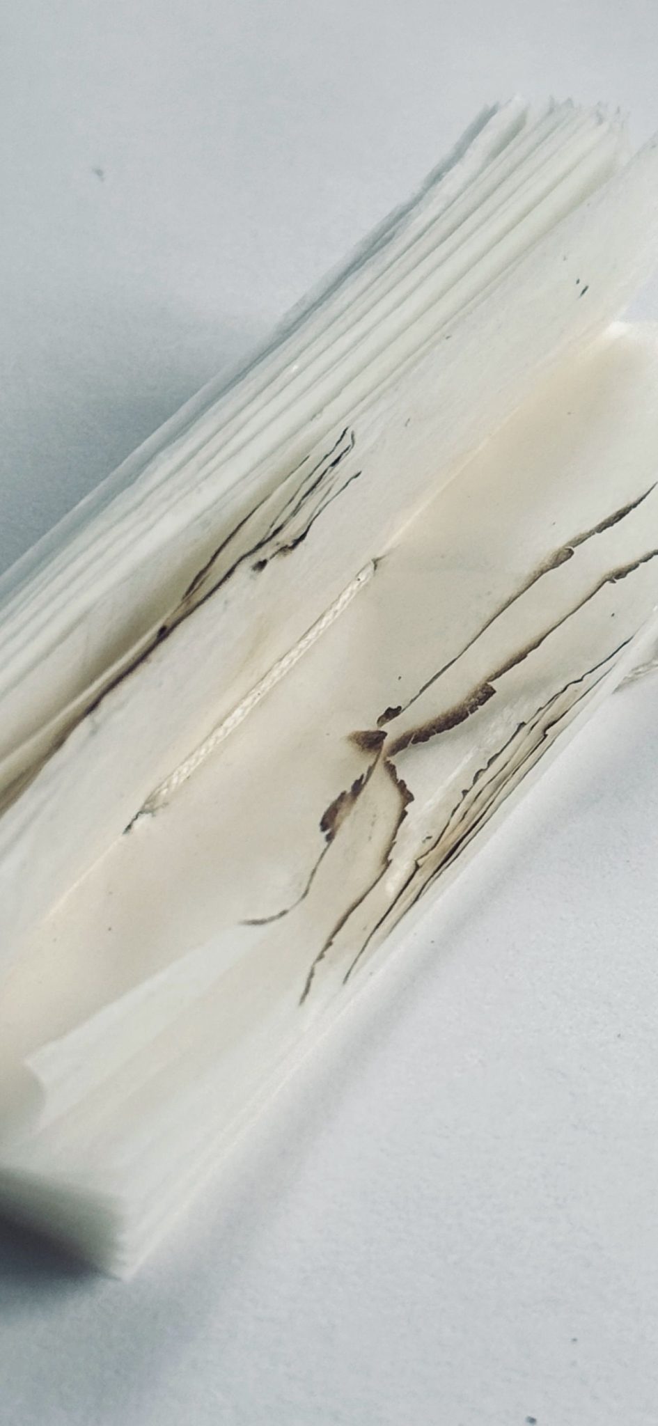 Hand Made rizla book - burnt in the middle - page 37!