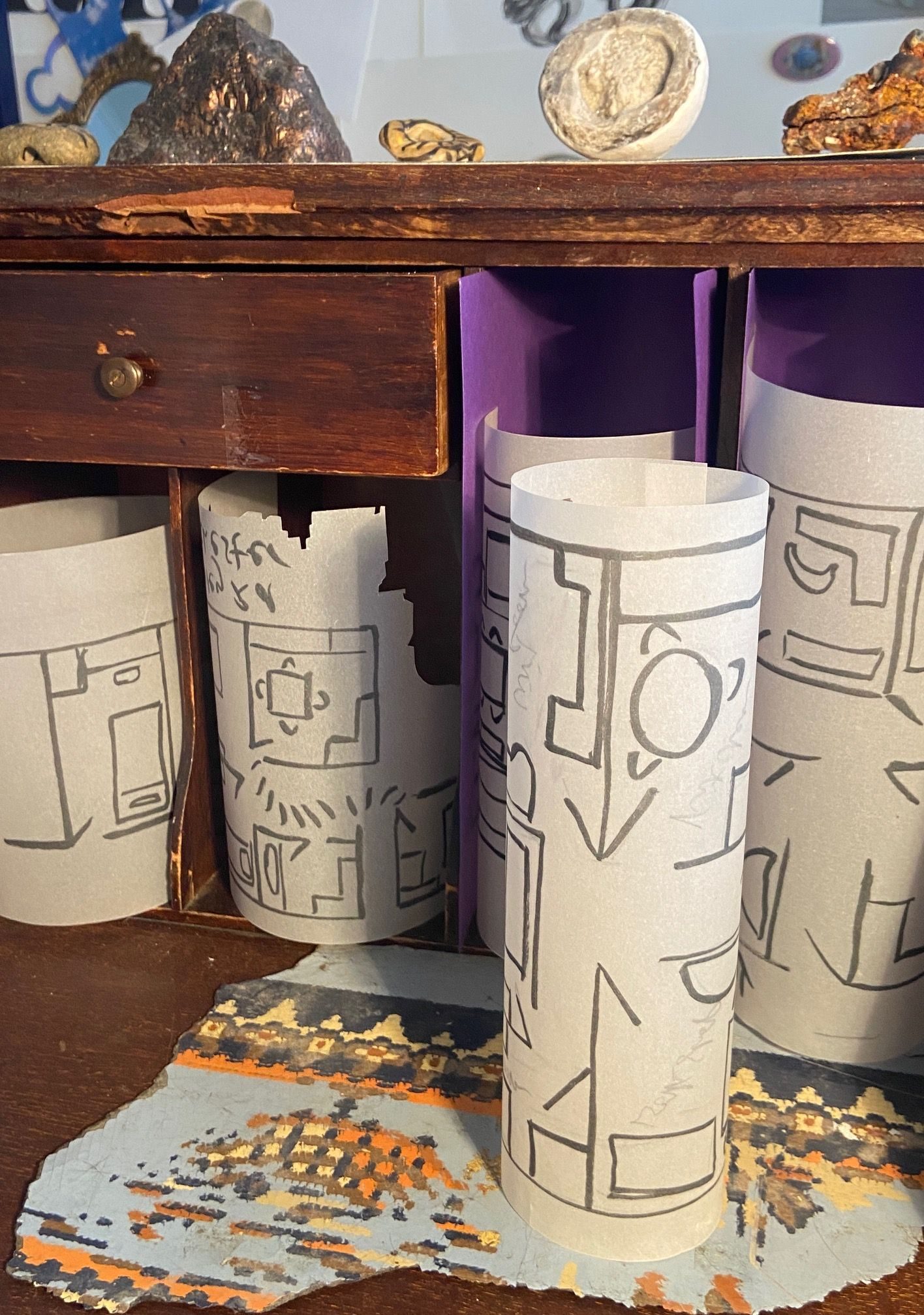 in the bureau, found lino has taken its place - one of these floorplans are connected with it