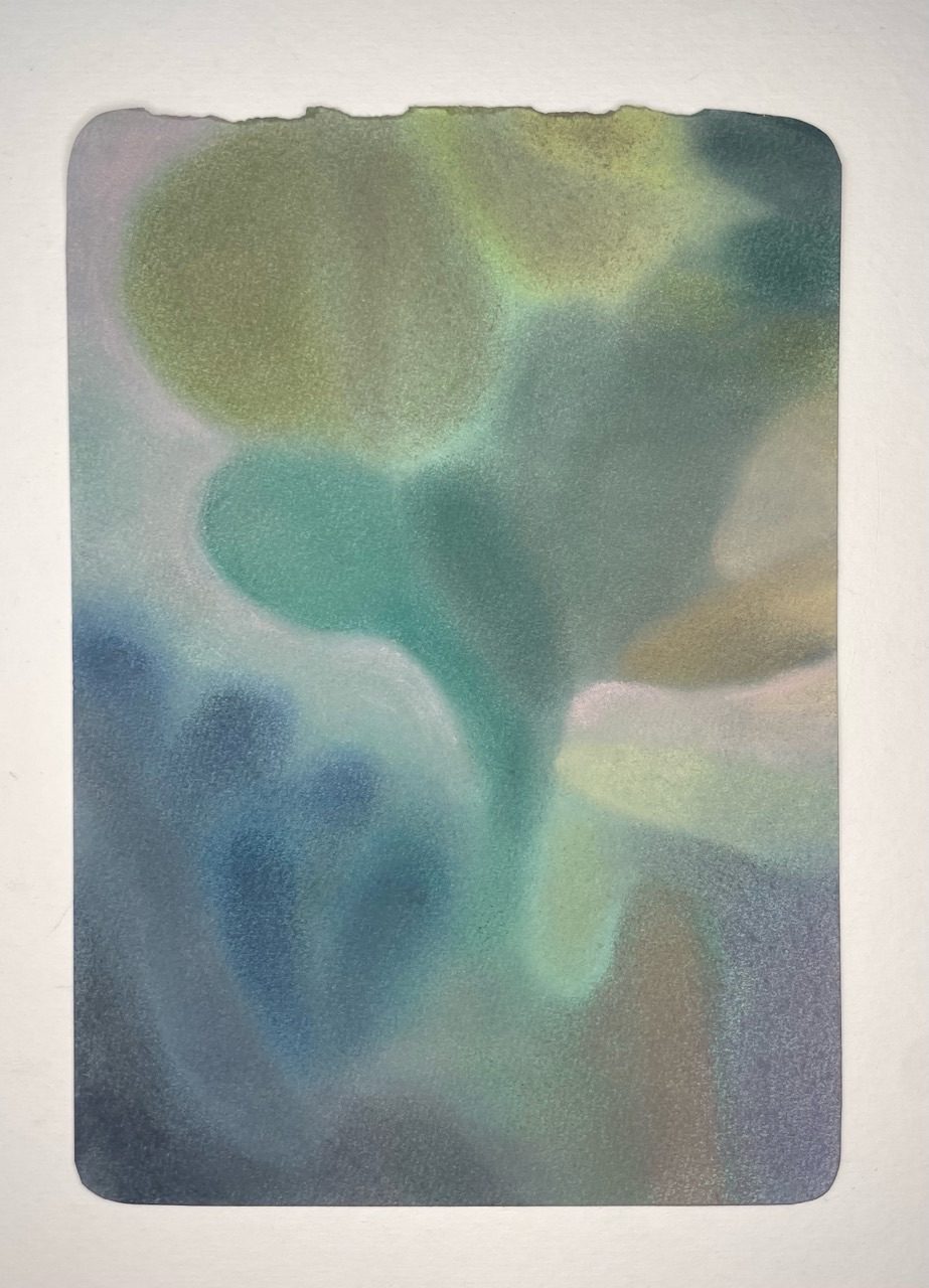 soft pastel on paper, fuzzy moody abstract