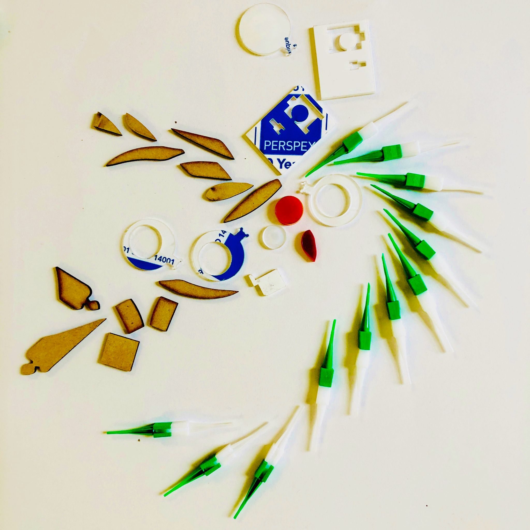 A collection of small objects on a table