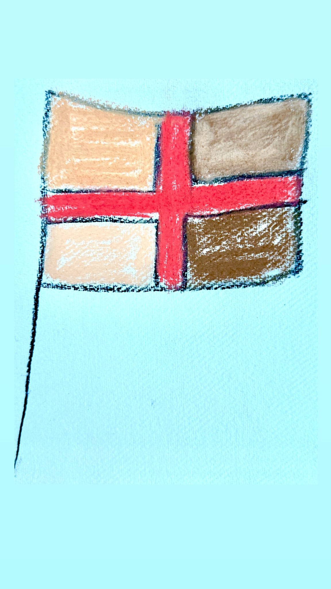St George’s flag coloured in different ethnicity flesh tones