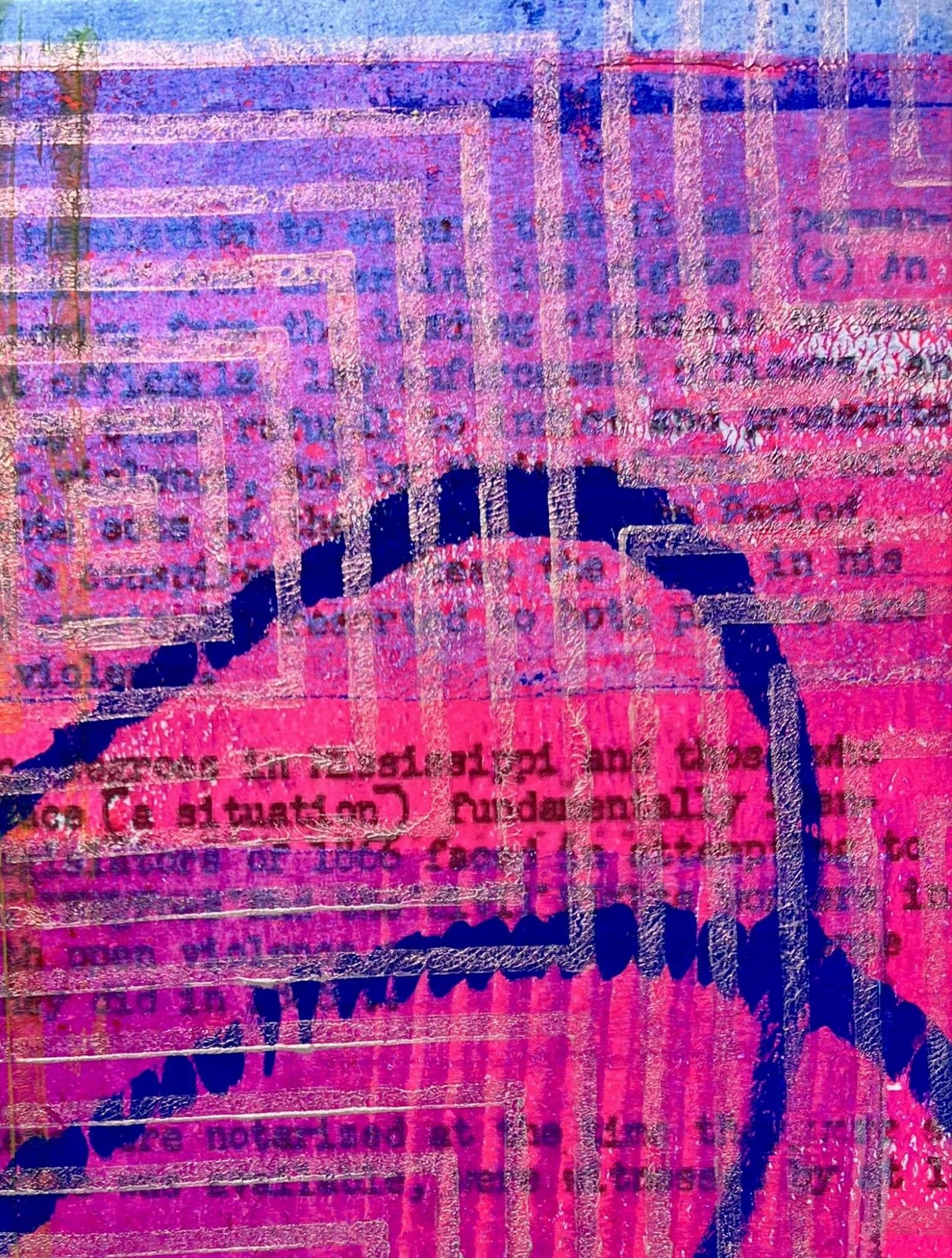 Monotype collage created from documents in the Freedom Summer Archives