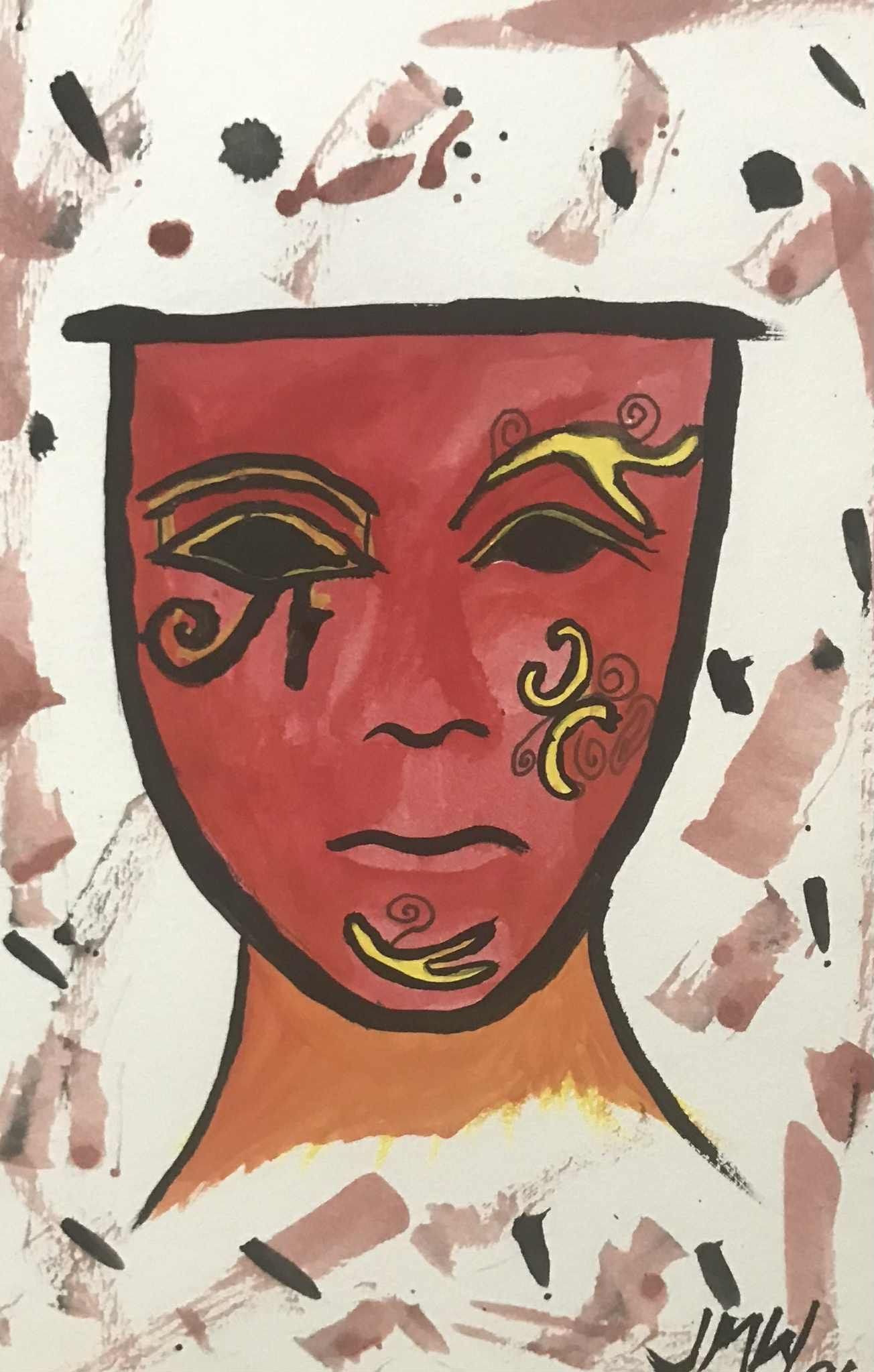 painting of a masquerade mask