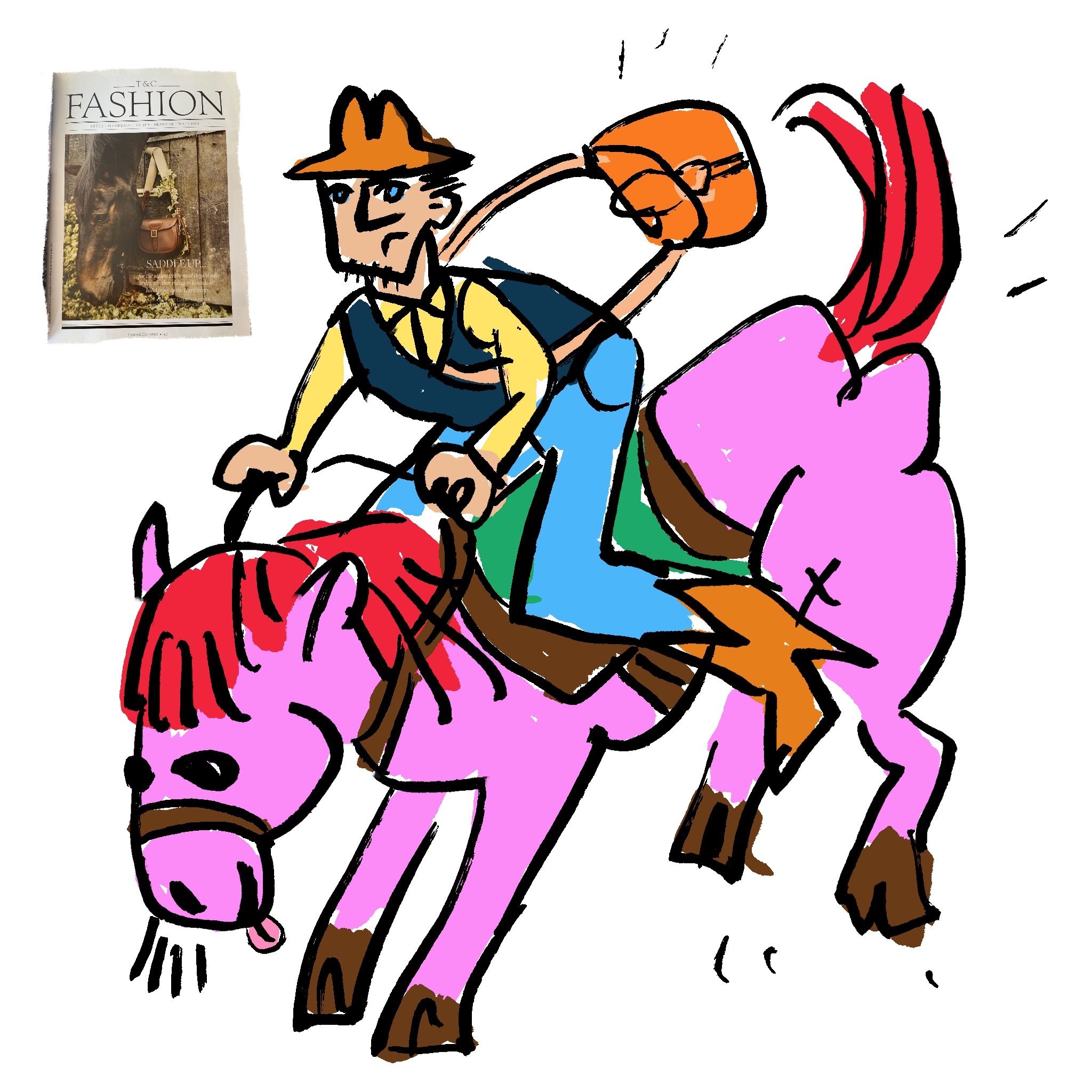 Digital illustration with Magazine Page Reference