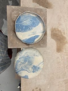 Mixing blue and white together to find the patters