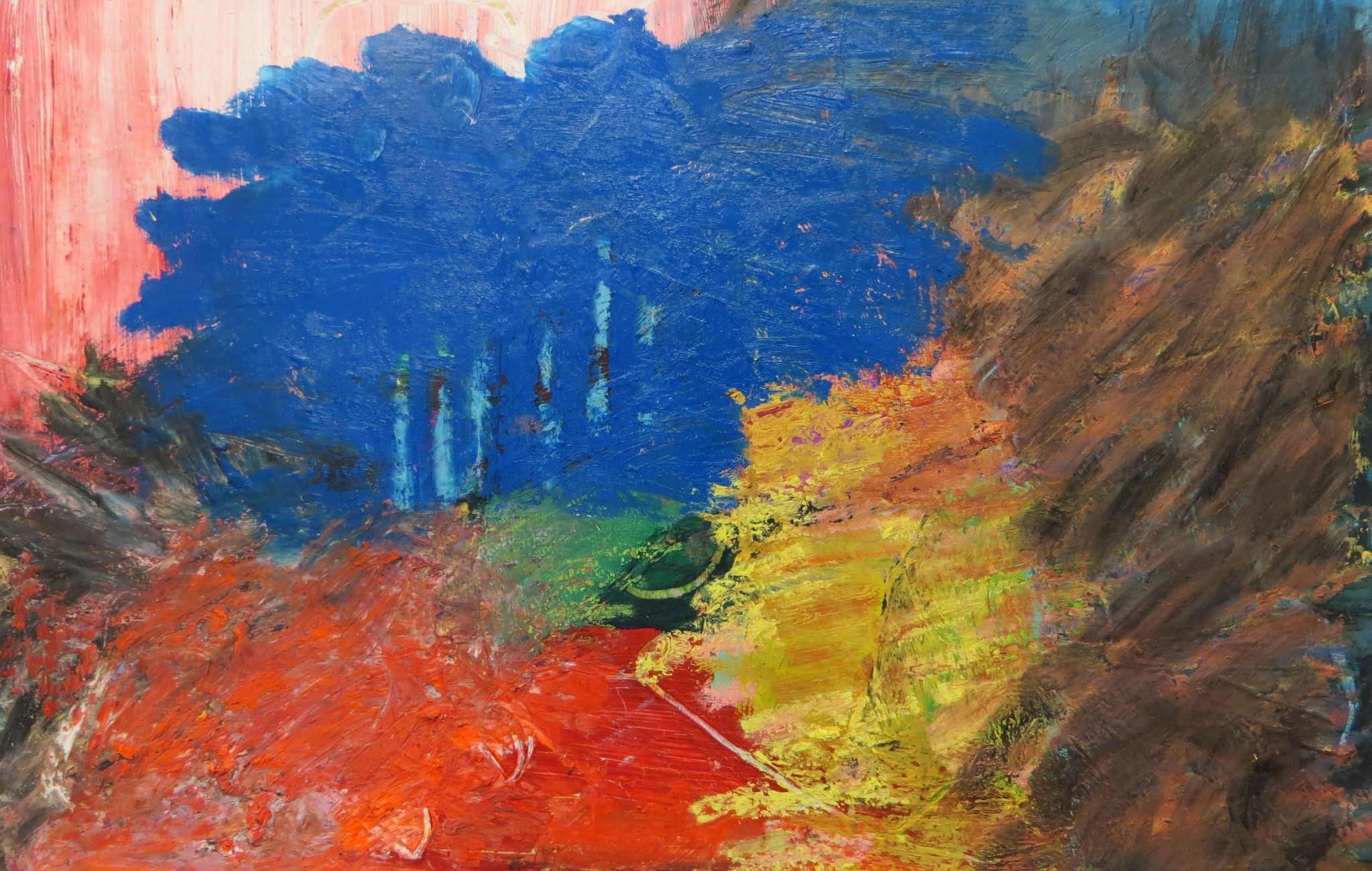 Acrylic, oil stick - repetition, layers and scratches