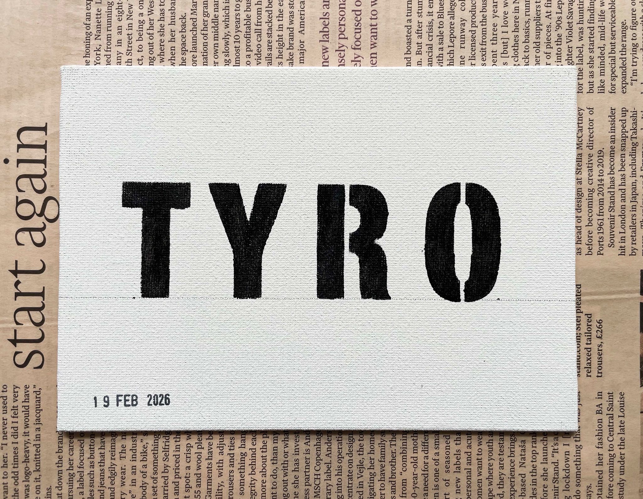 Life is a four-letter word – a painting project provoked by something seen, found or heard.