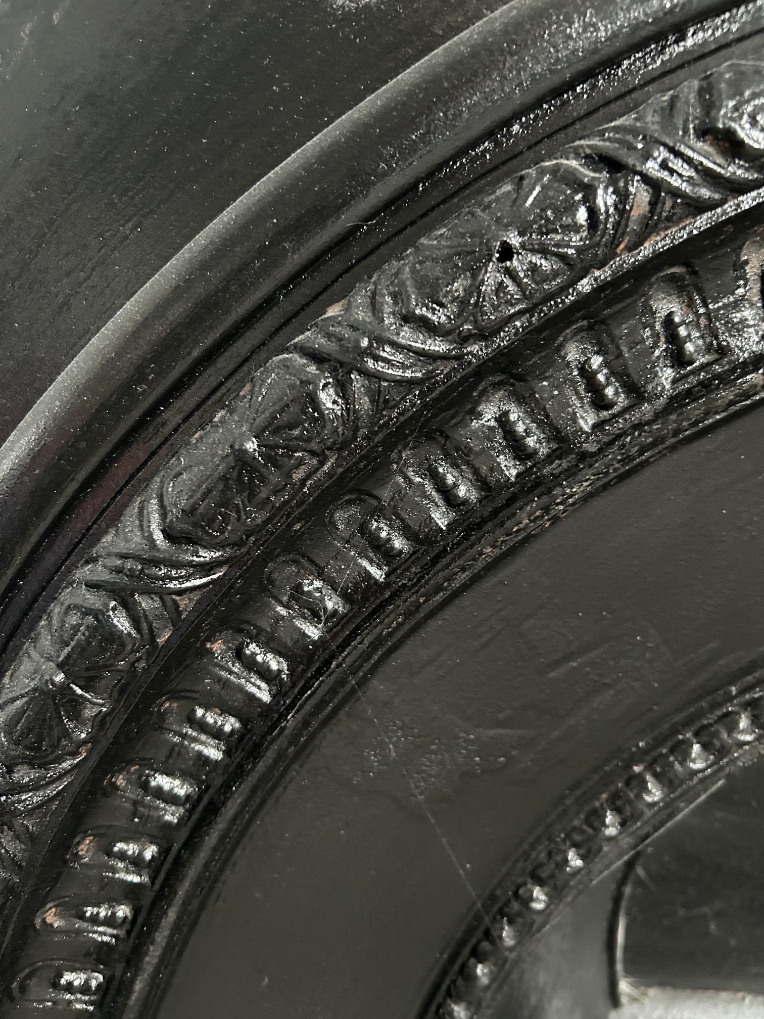 Photo of black fireplace surround 