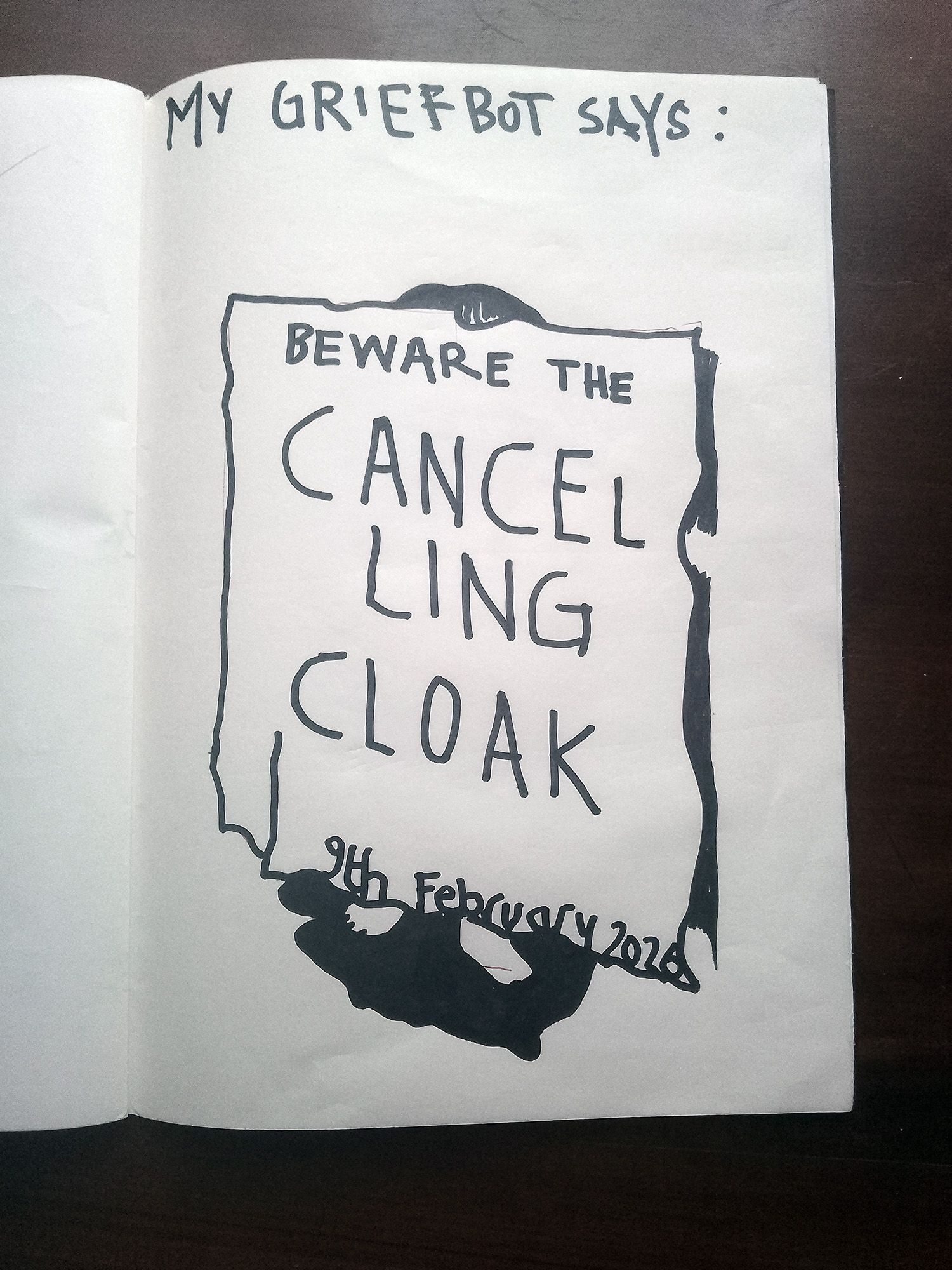 Image of a drawing made with a black Sharpie marker on paper