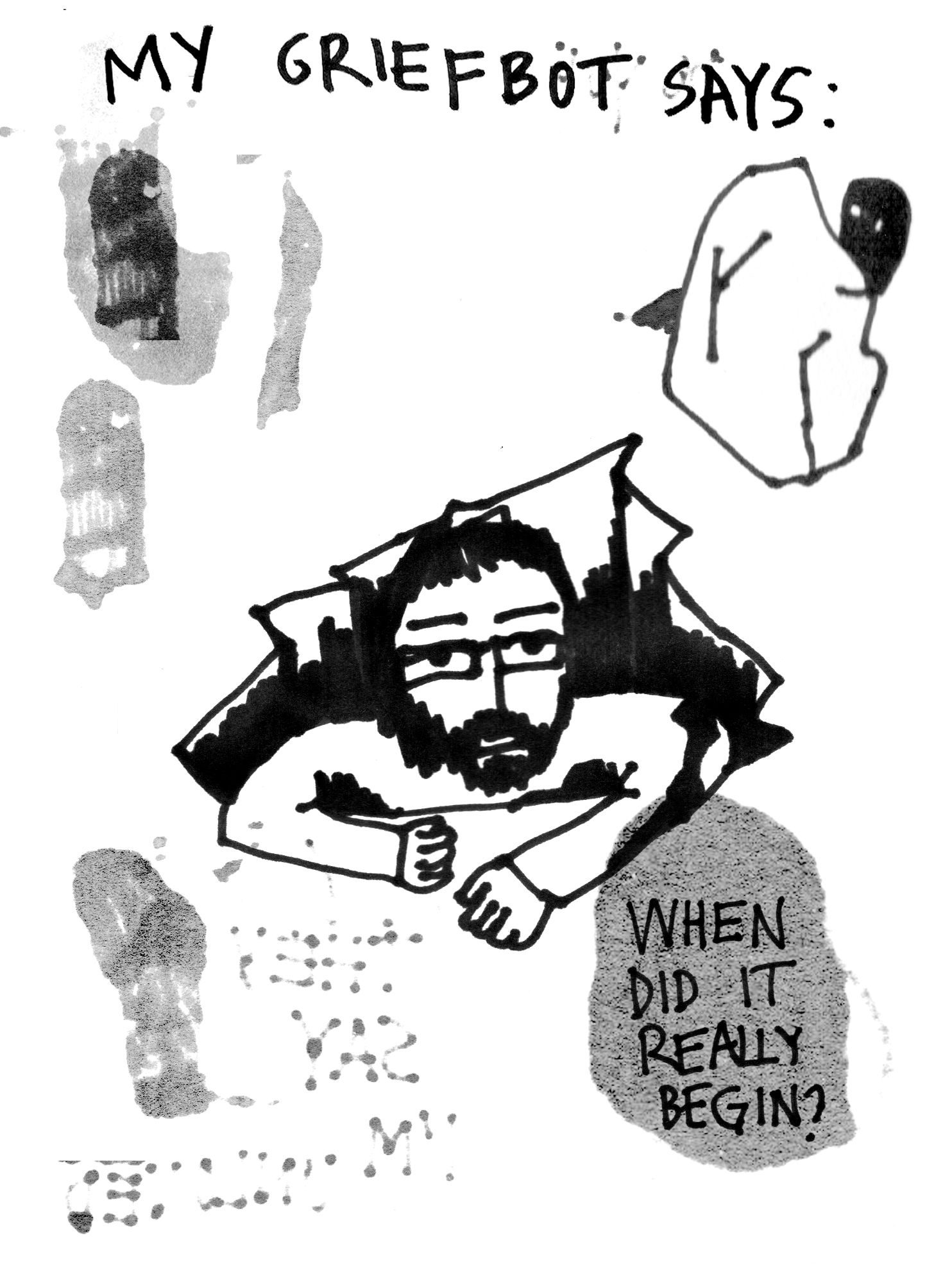 Collage of drawings parts made with Sharpie markers