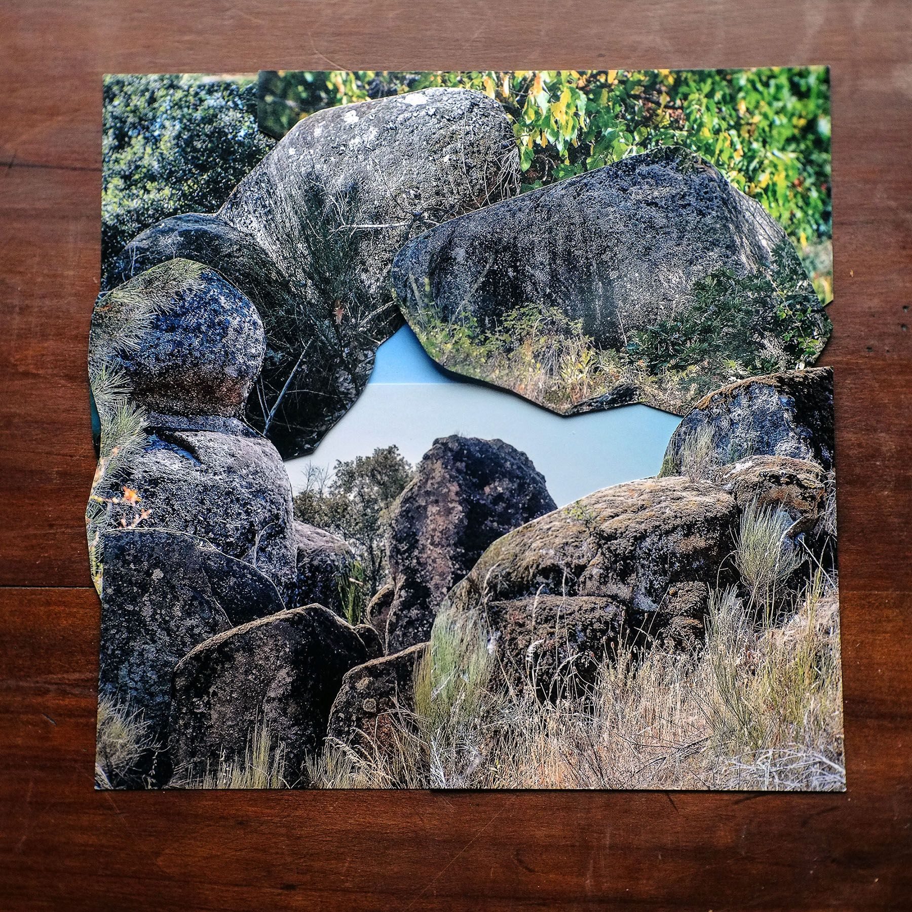 Collage of images of boulders from Castelo Novo, Beira Baixa, Portugal.