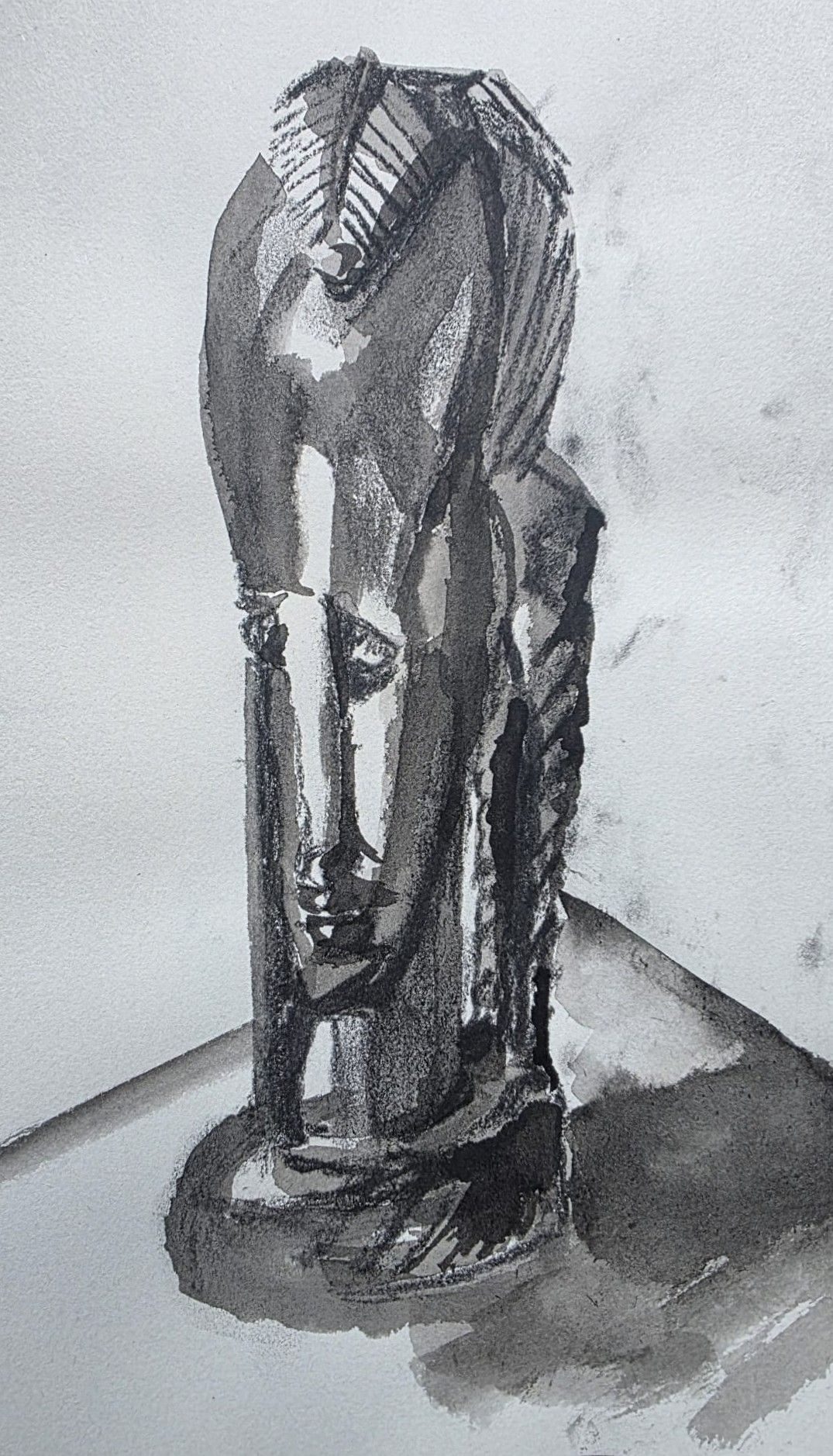 Charcoal drawing of an African Tribesman's head