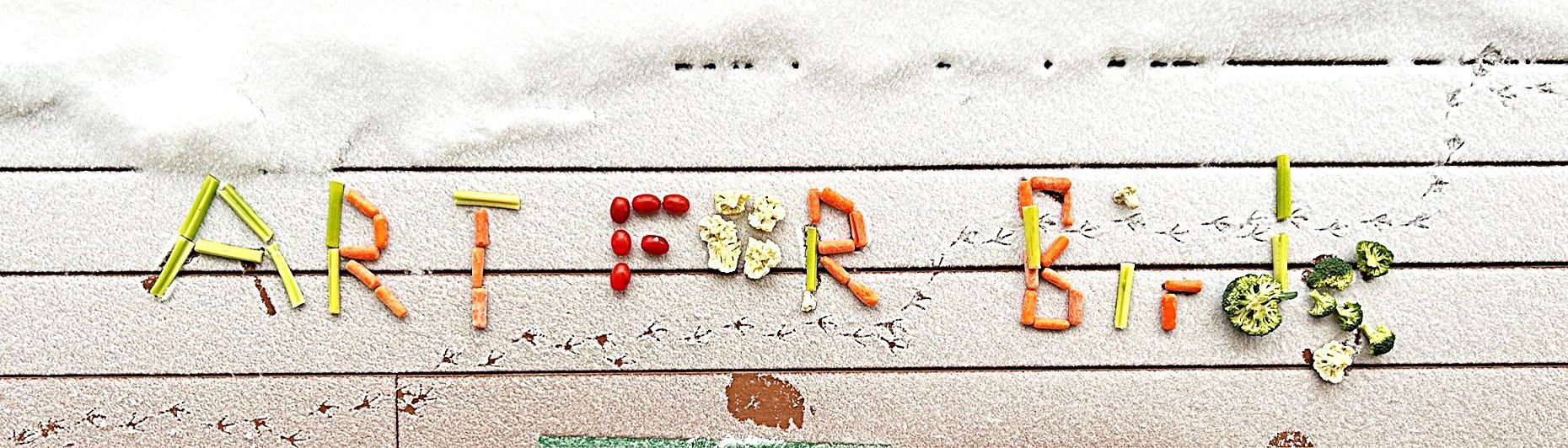 using vegetables I spelled the words ART for Birds