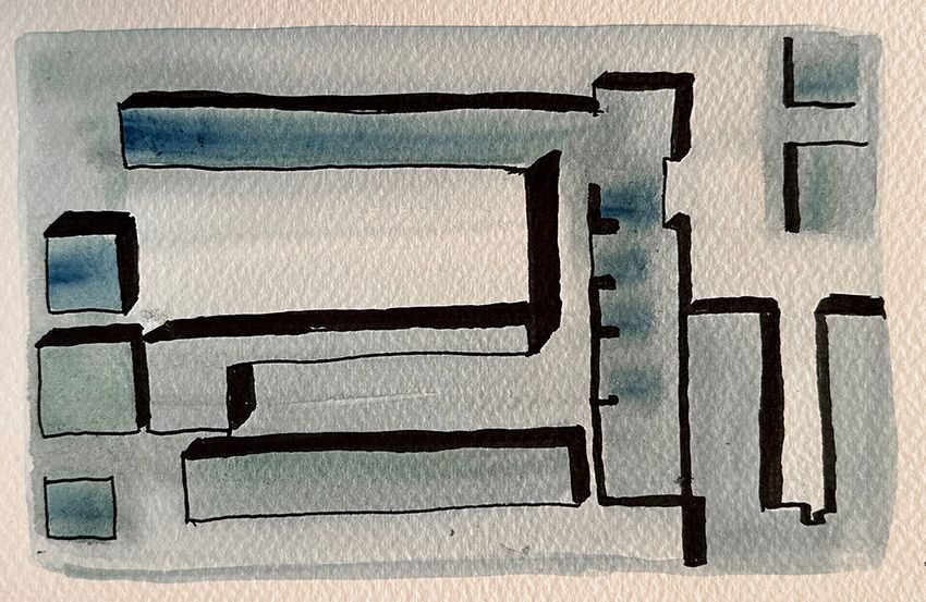 Blue and black rectangles