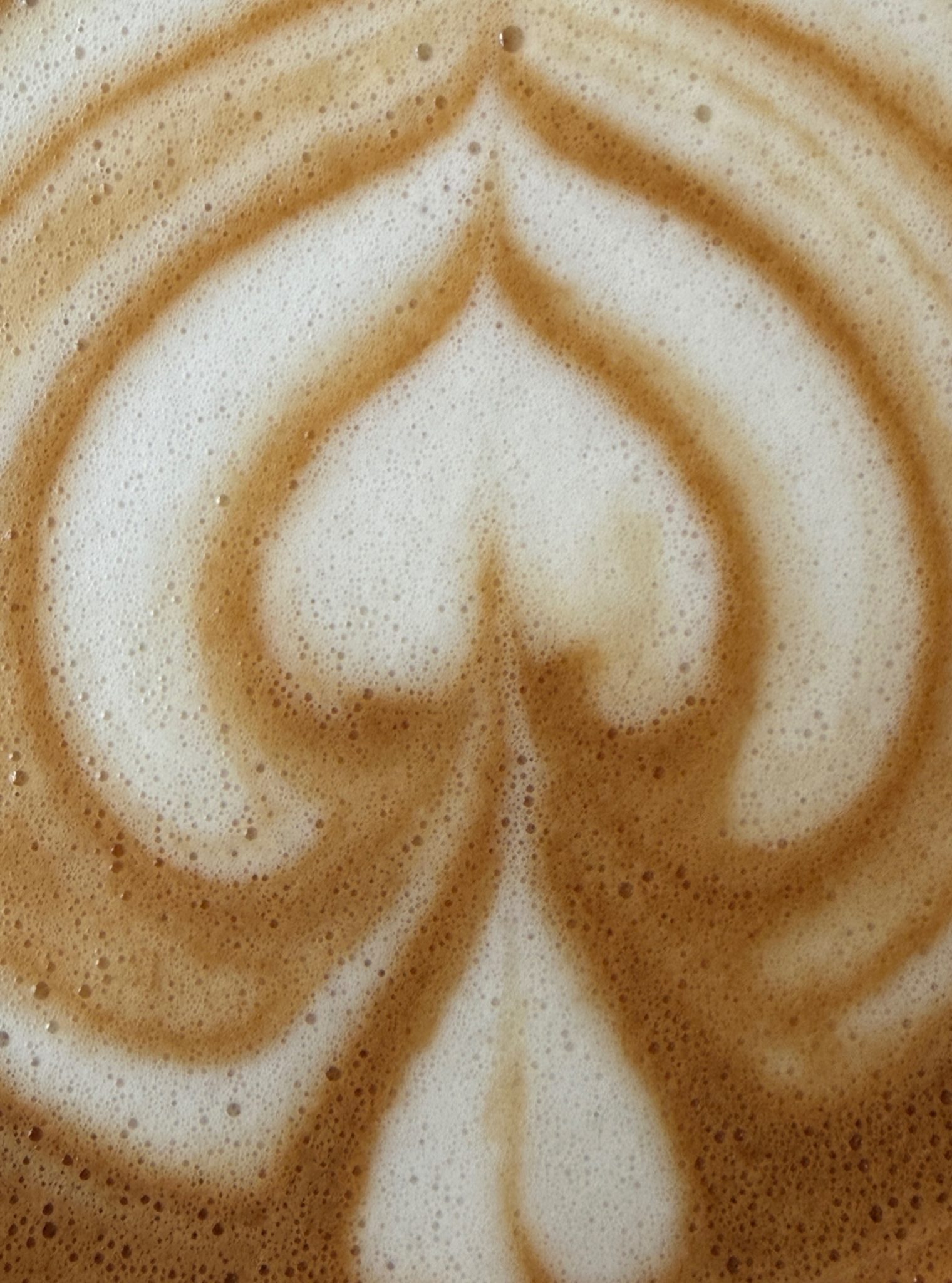 Photo of heart-shaped froth on a cup of coffee