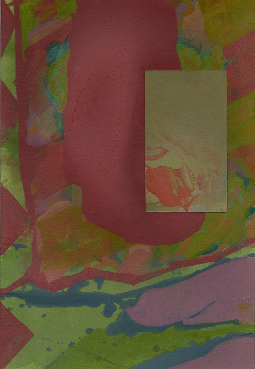 Acrylic and collage on paper. 30 x 20cm