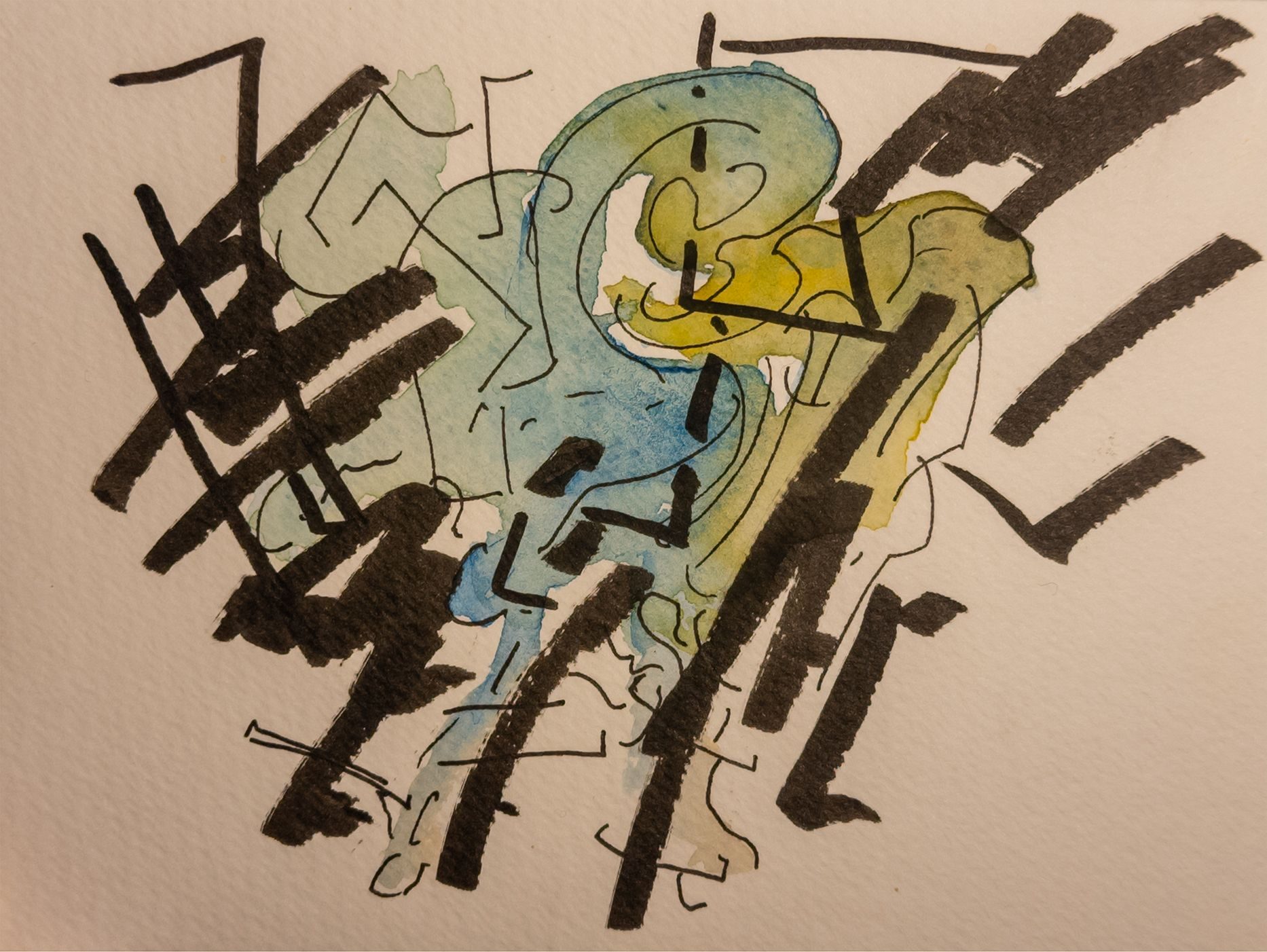 Pen and watercolour sketch