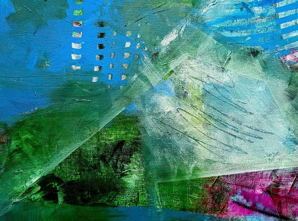 blue, greens geometric. abstract