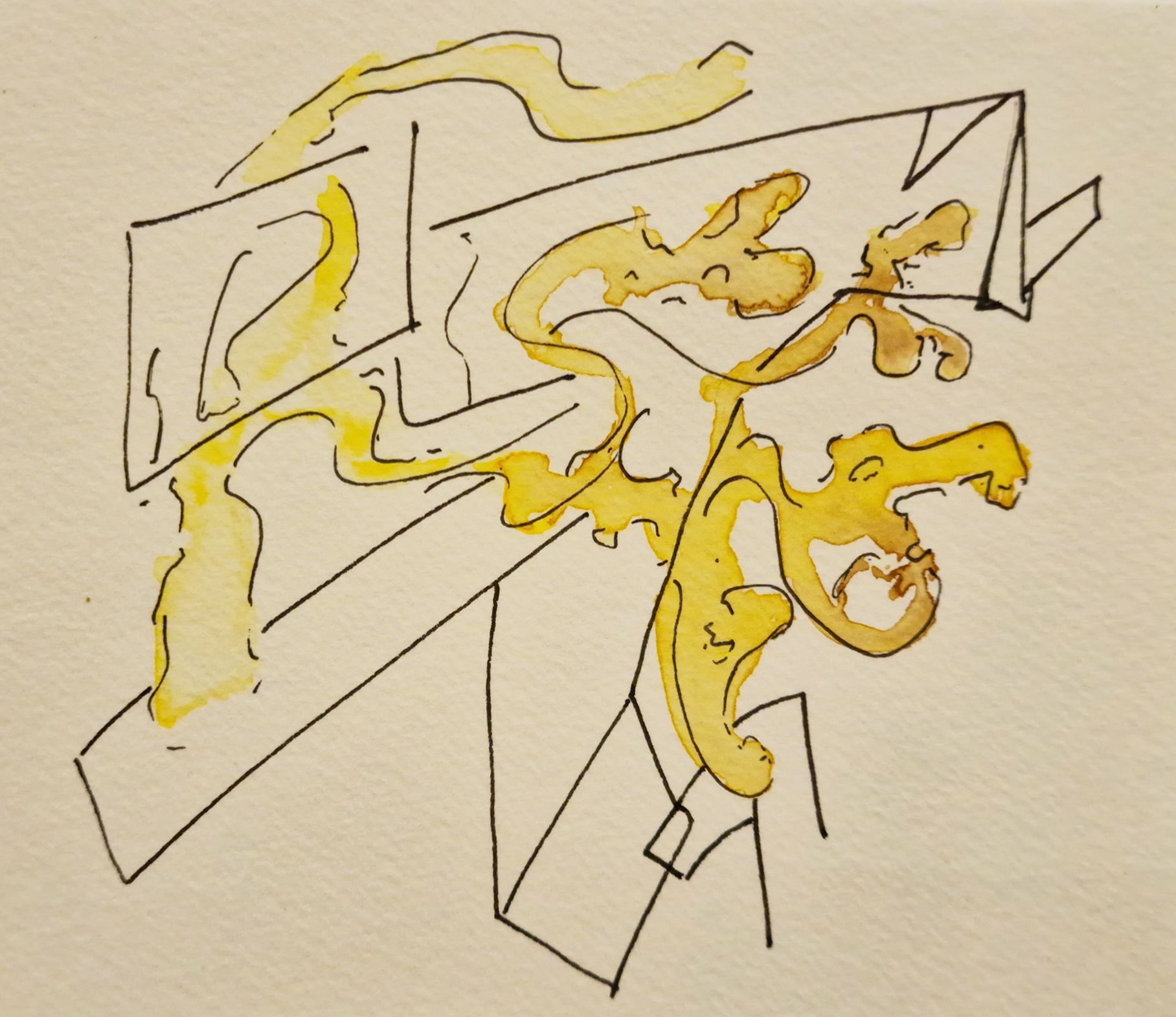 Pen and watercolour sketch