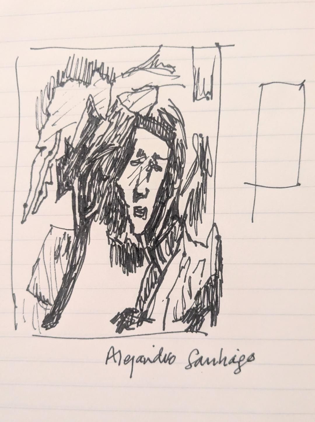 Ink sketch based on painting by Santiago