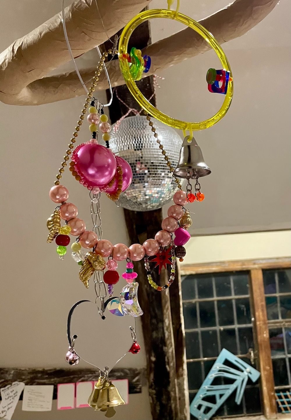 Canary toys, beads, fake pearls